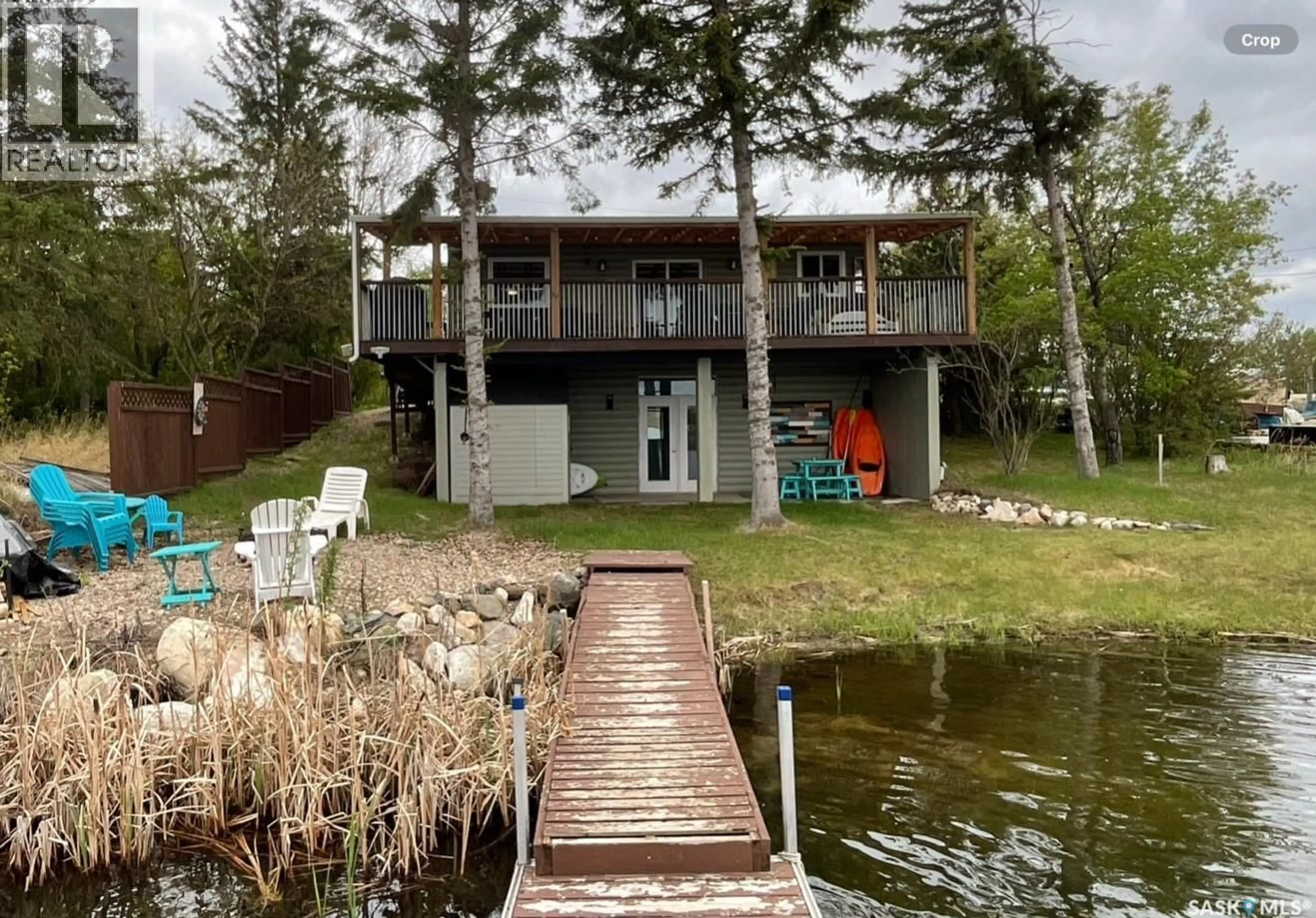 A pic from outside/outdoor area/front of a property/back of a property/a pic from drone, water/lake/river/ocean view for 3829 FIRST POINT BEACH DRIVE, Hoodoo Rm No. 401 Saskatchewan S0K4P0