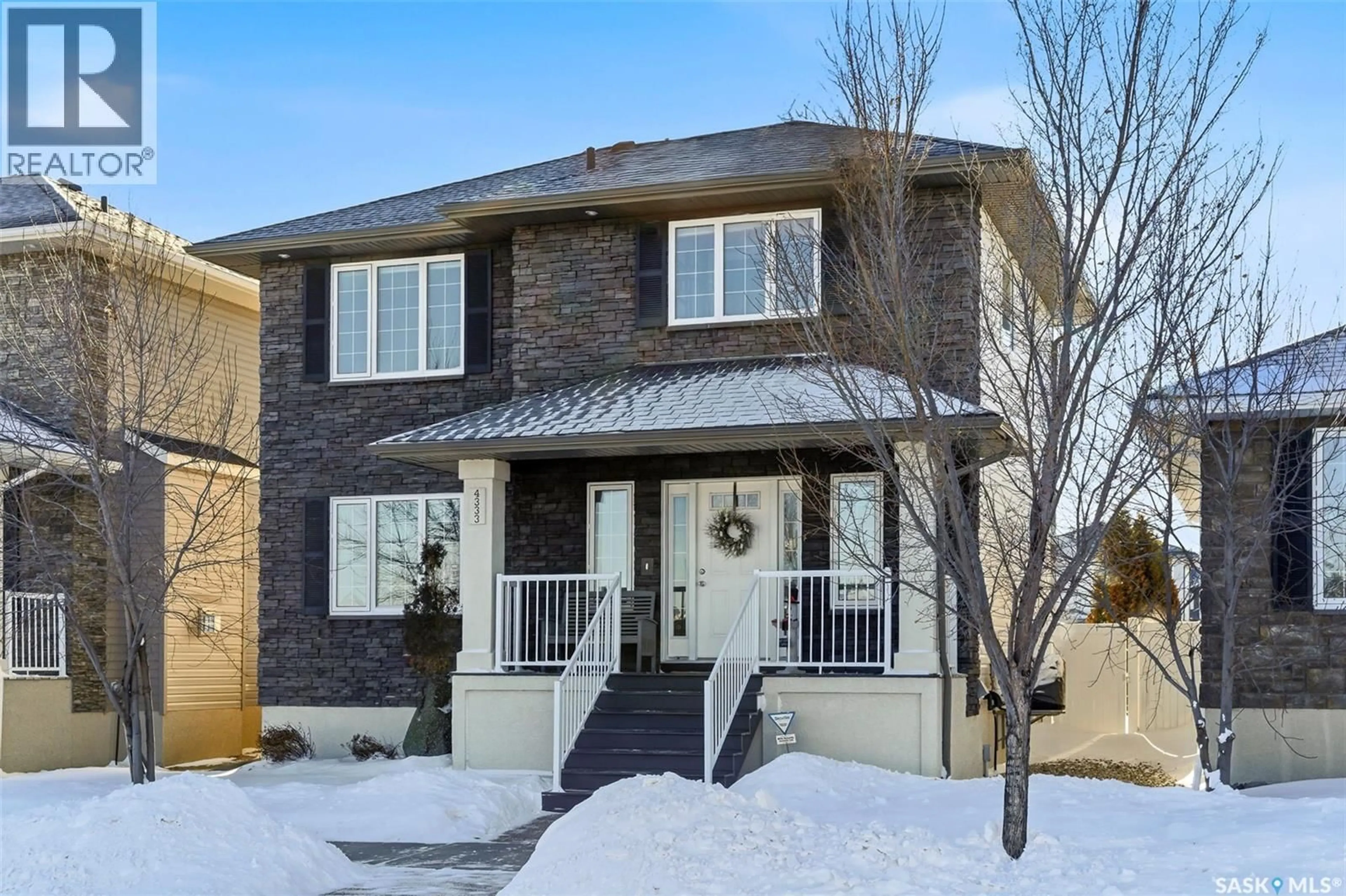 Home with brick exterior material, street for E - 4333 GREEN APPLE DRIVE, Regina Saskatchewan S4V1R3