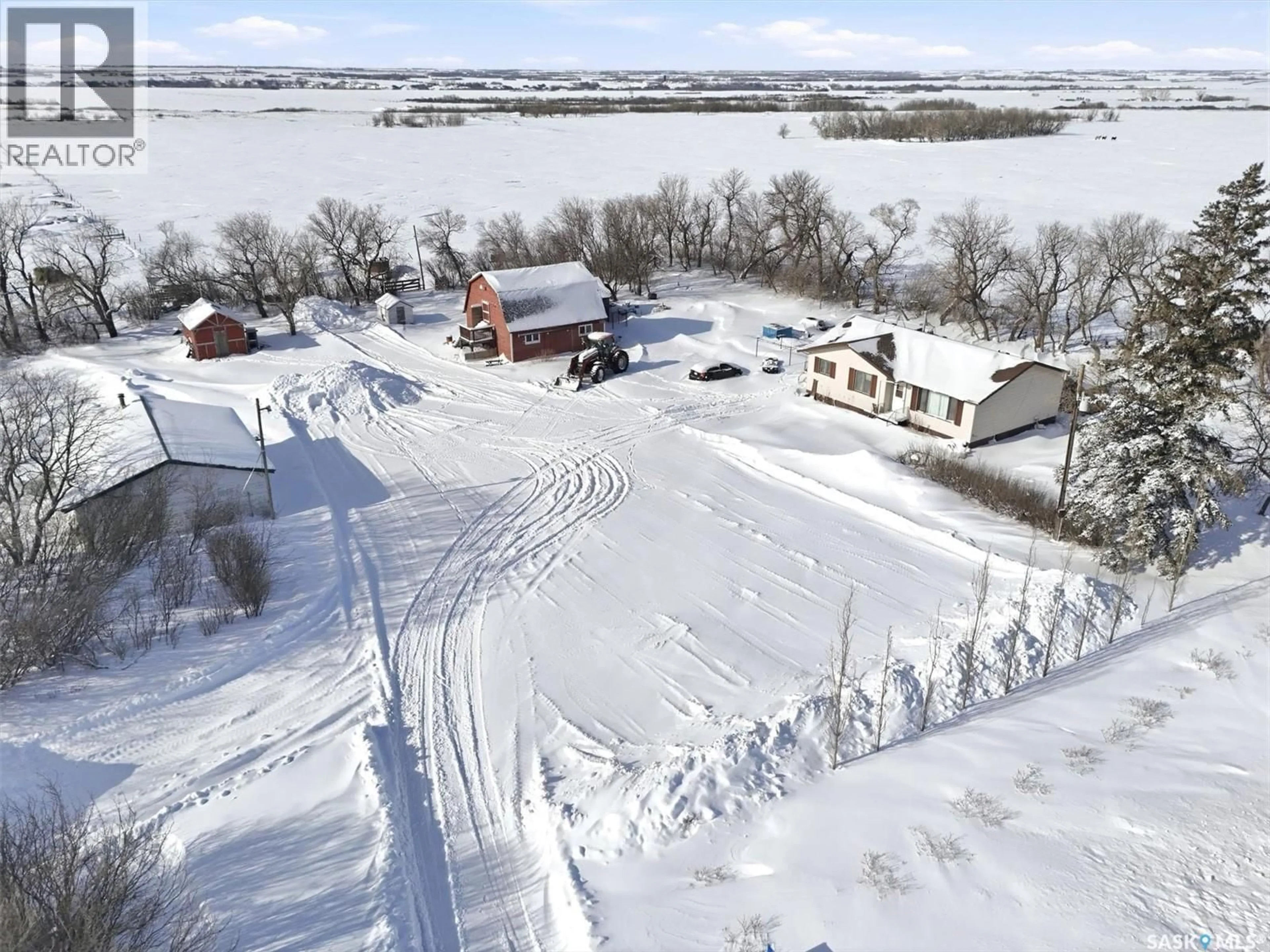 A pic from outside/outdoor area/front of a property/back of a property/a pic from drone, street for LOMASZKIEWICZ ACREAGE, Aberdeen Rm No. 373 Saskatchewan S0K0A0