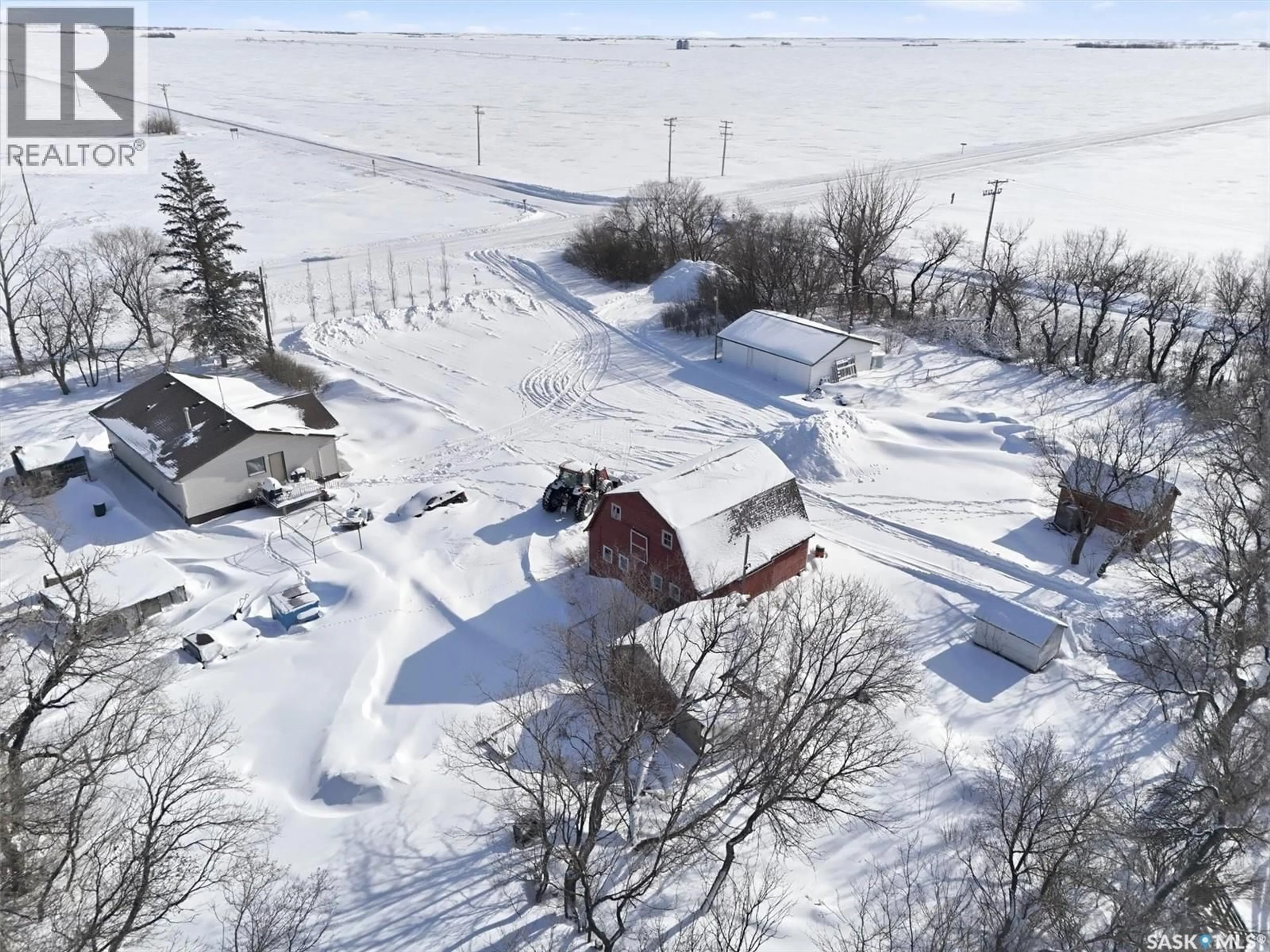 A pic from outside/outdoor area/front of a property/back of a property/a pic from drone, street for LOMASZKIEWICZ ACREAGE, Aberdeen Rm No. 373 Saskatchewan S0K0A0