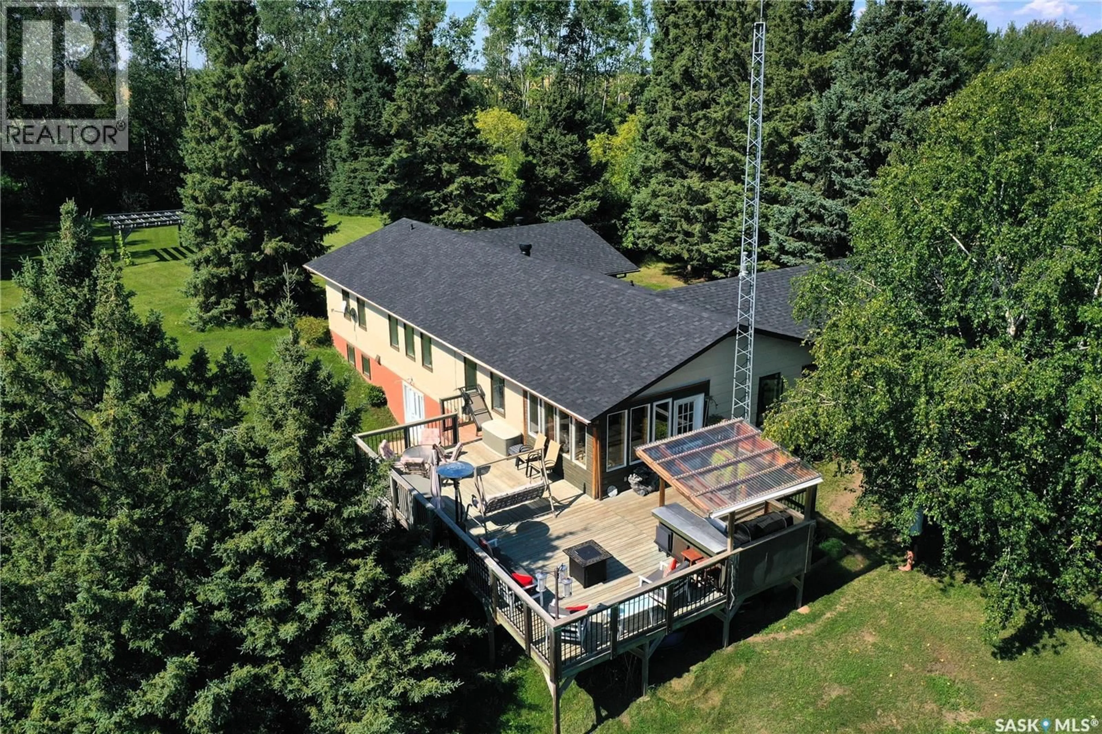A pic from outside/outdoor area/front of a property/back of a property/a pic from drone, building for 13.25 VAN DORPE ACREAGE, Torch River Rm No. 488 Saskatchewan S0E1E0
