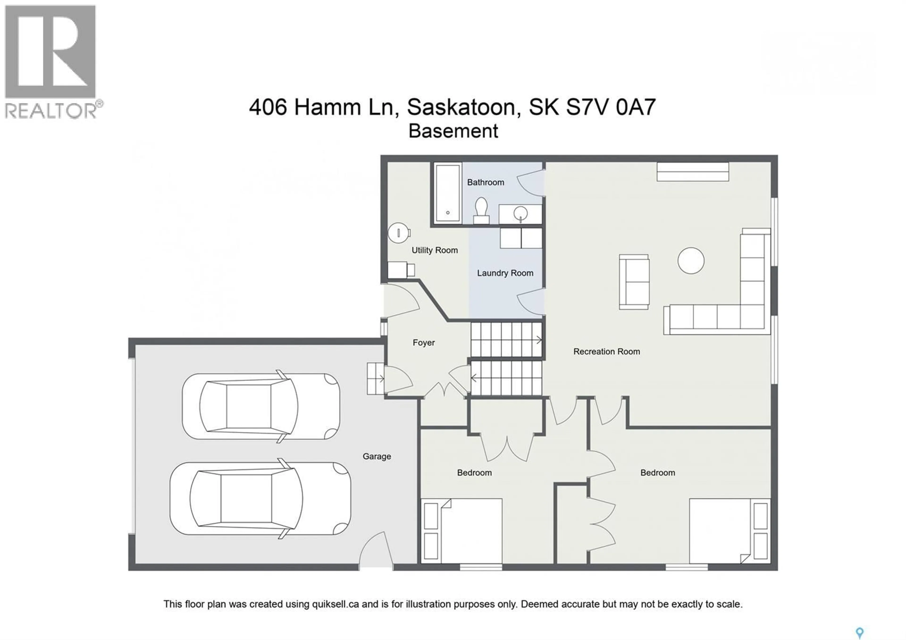 Floor plan for 406 HAMM LANE, Saskatoon Saskatchewan S7V0W2