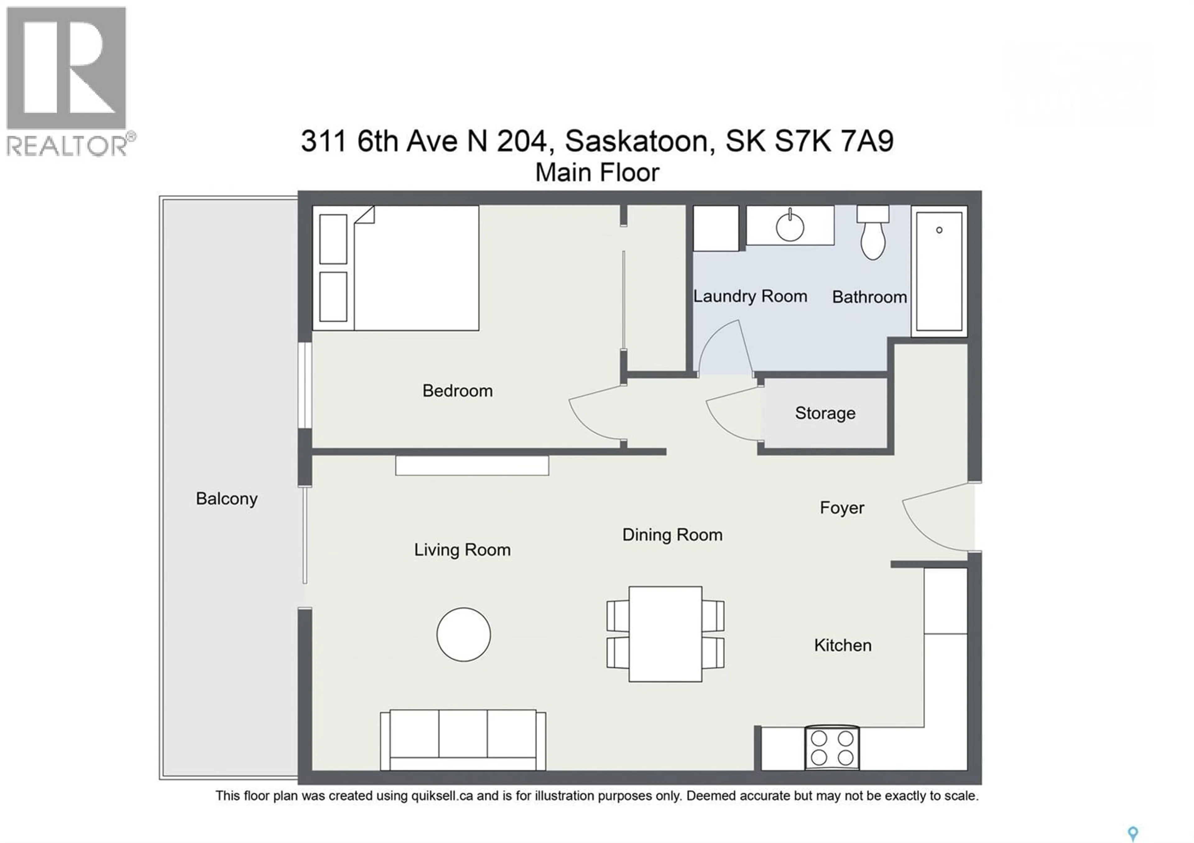 Floor plan for N - 204 311 6TH AVENUE, Saskatoon Saskatchewan S7K7A9