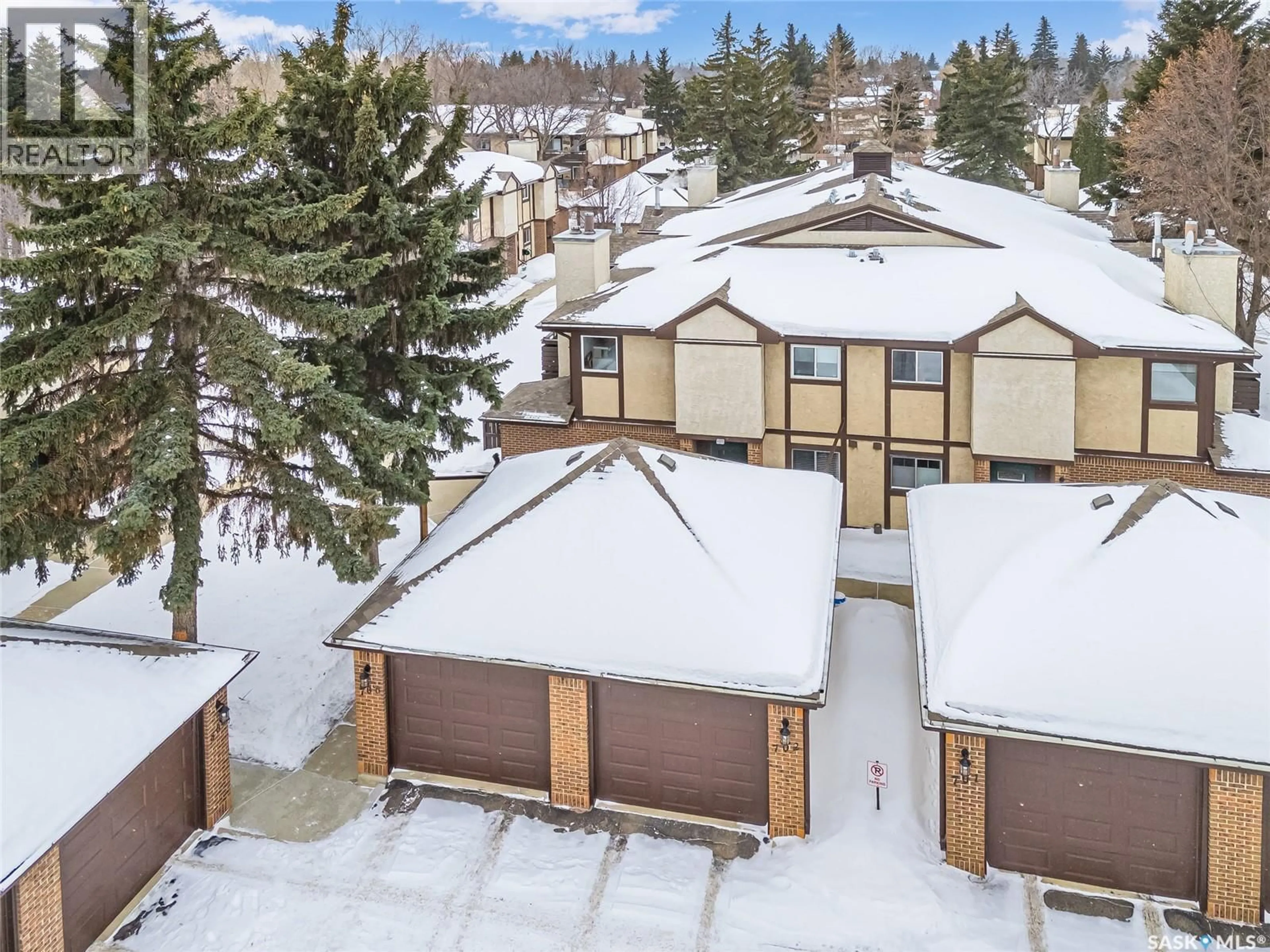 A pic from outside/outdoor area/front of a property/back of a property/a pic from drone, mountain view for 603 - 702 LENORE DRIVE, Saskatoon Saskatchewan S7K6S1