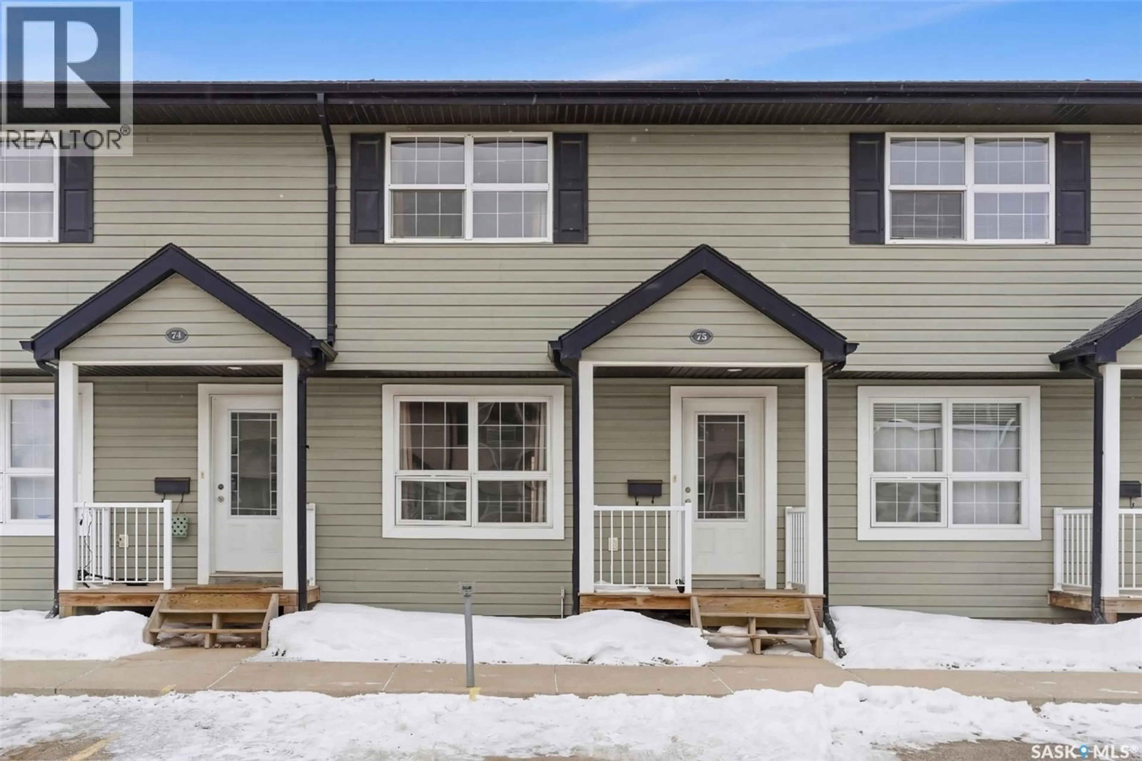 Home with vinyl exterior material, street for 75 4500 CHILD AVENUE, Regina Saskatchewan S4X0B1