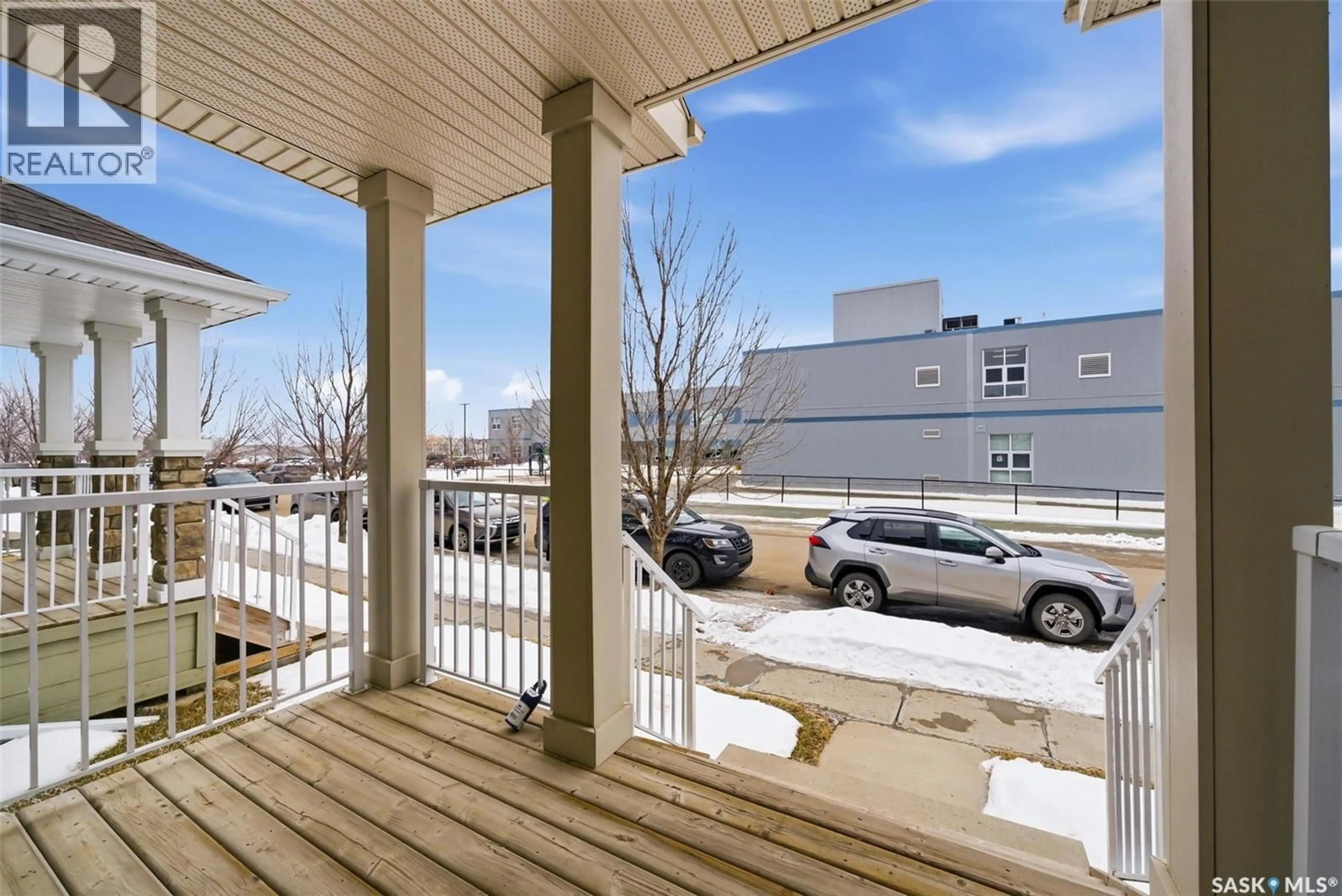 Patio, city buildings view from balcony for 4546 ALBULET DRIVE, Regina Saskatchewan S4W0L5