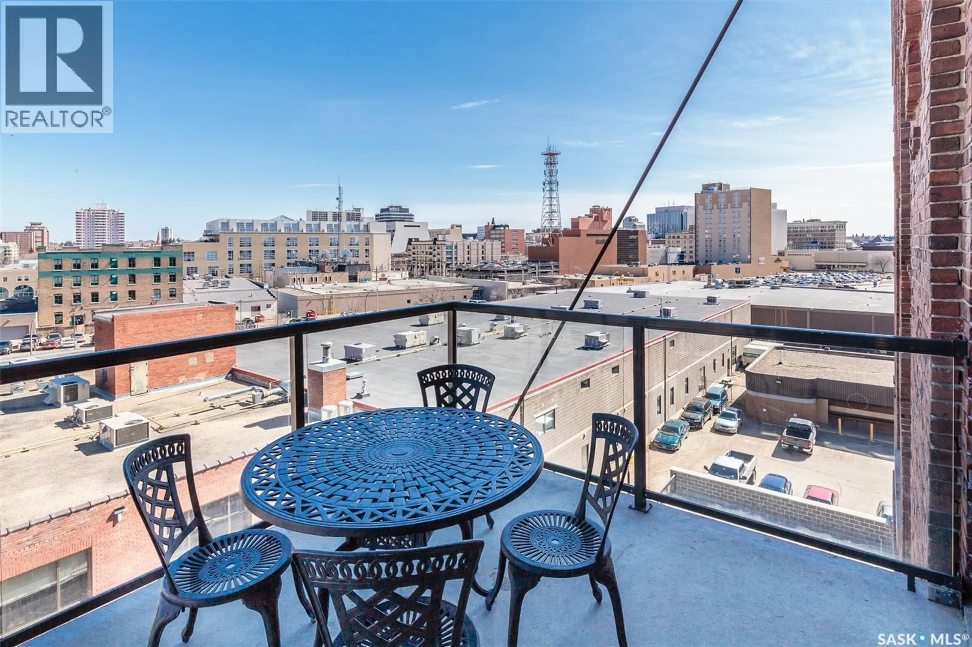 Patio, city buildings view from balcony for 73 - 401 24TH STREET, Saskatoon Saskatchewan S7K1N9