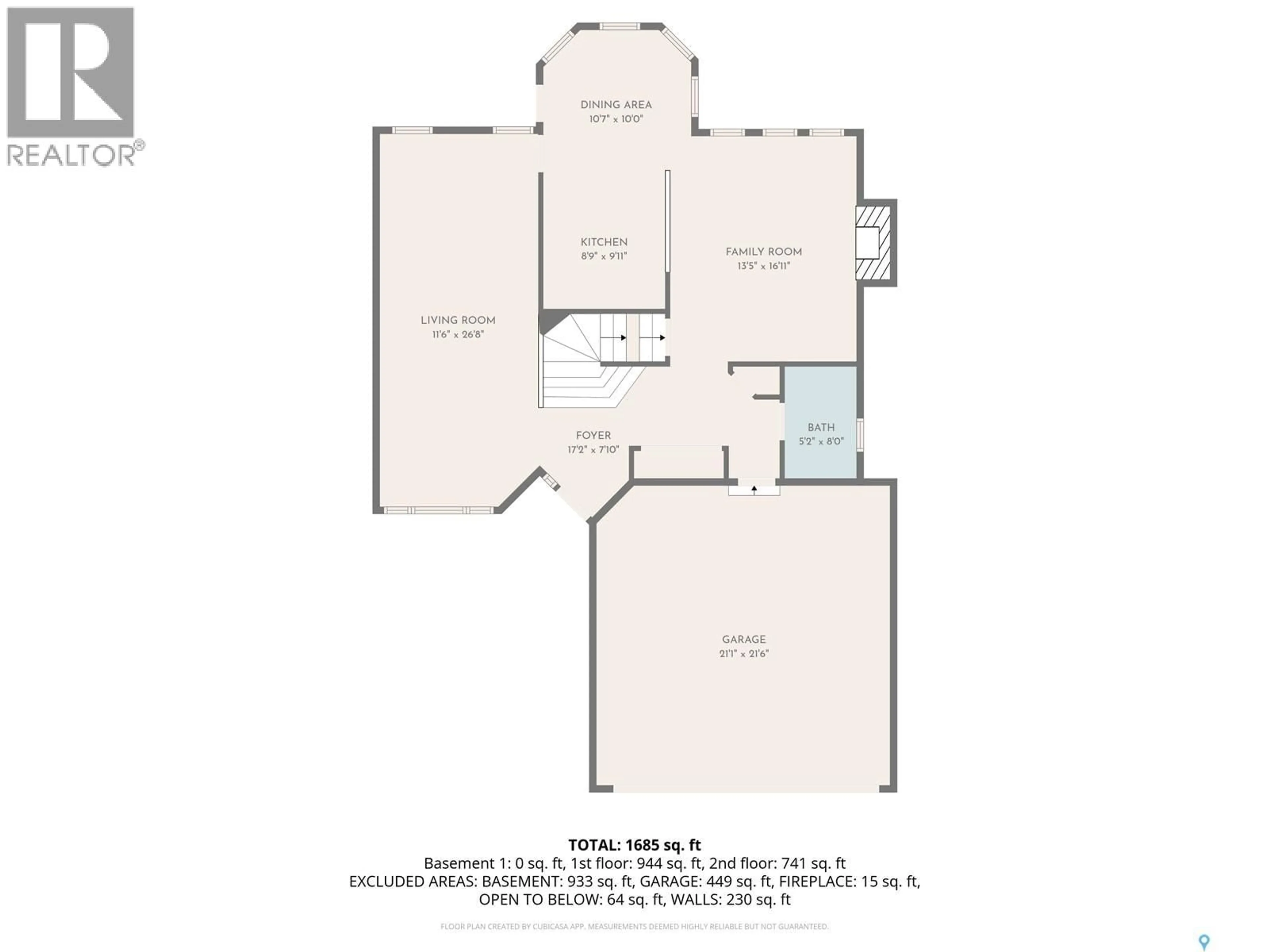 Floor plan for 1328 BENJAMIN CRESCENT, Regina Saskatchewan S4X4K1
