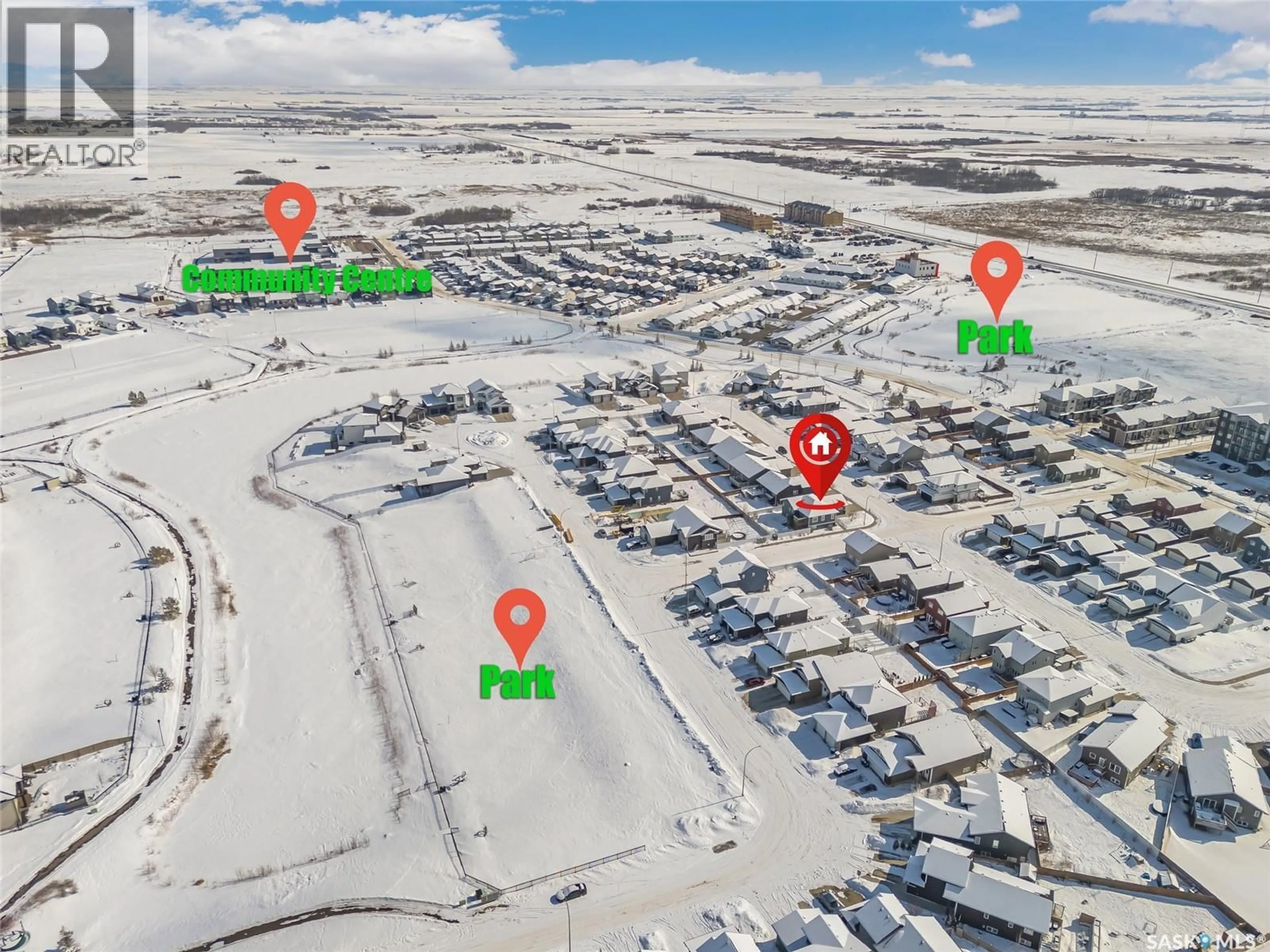 A pic from outside/outdoor area/front of a property/back of a property/a pic from drone, street for 201 COWAN CRESCENT, Martensville Saskatchewan S0K2T1