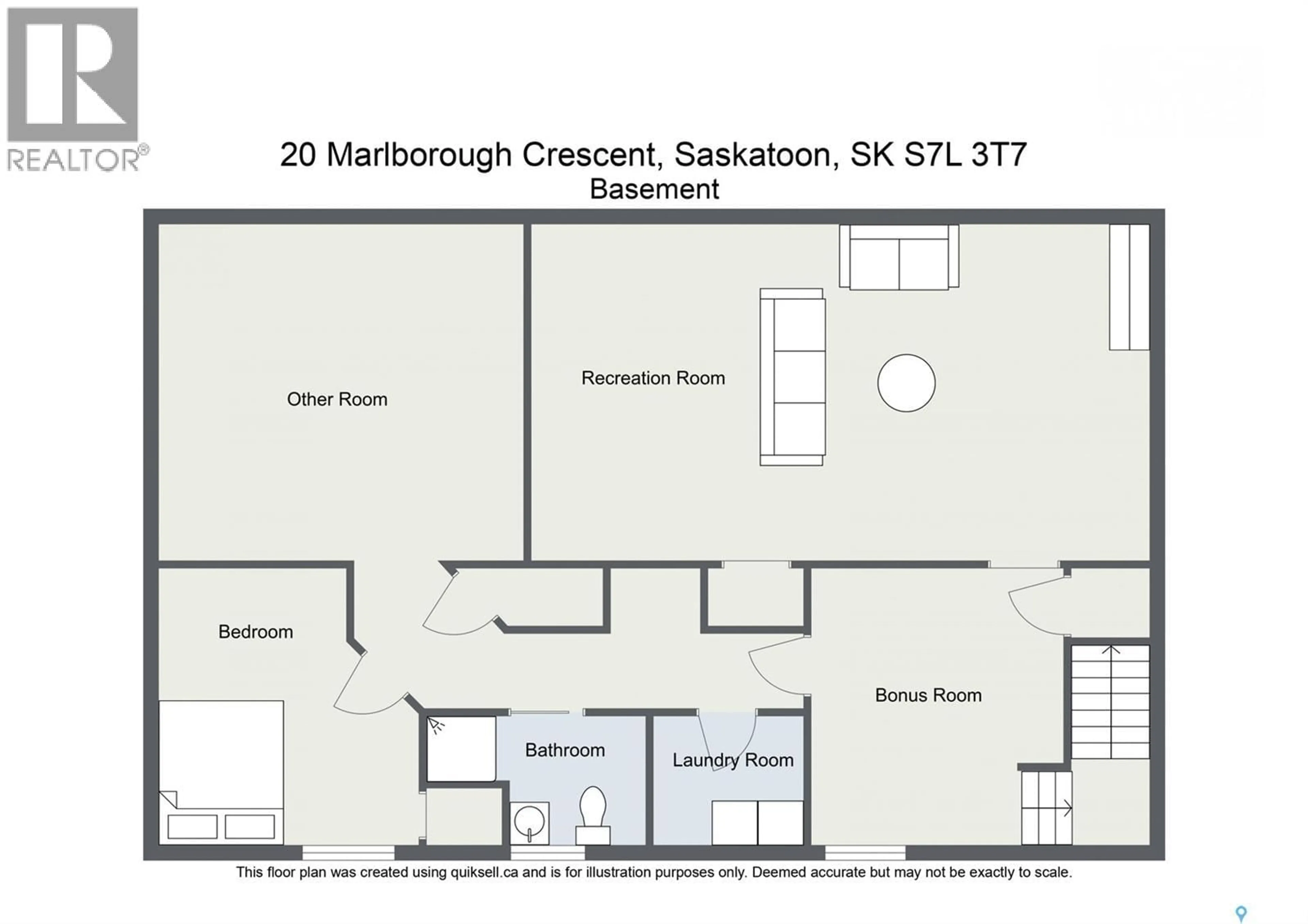 Floor plan for 20 MARLBOROUGH CRESCENT, Saskatoon Saskatchewan S7L3T7