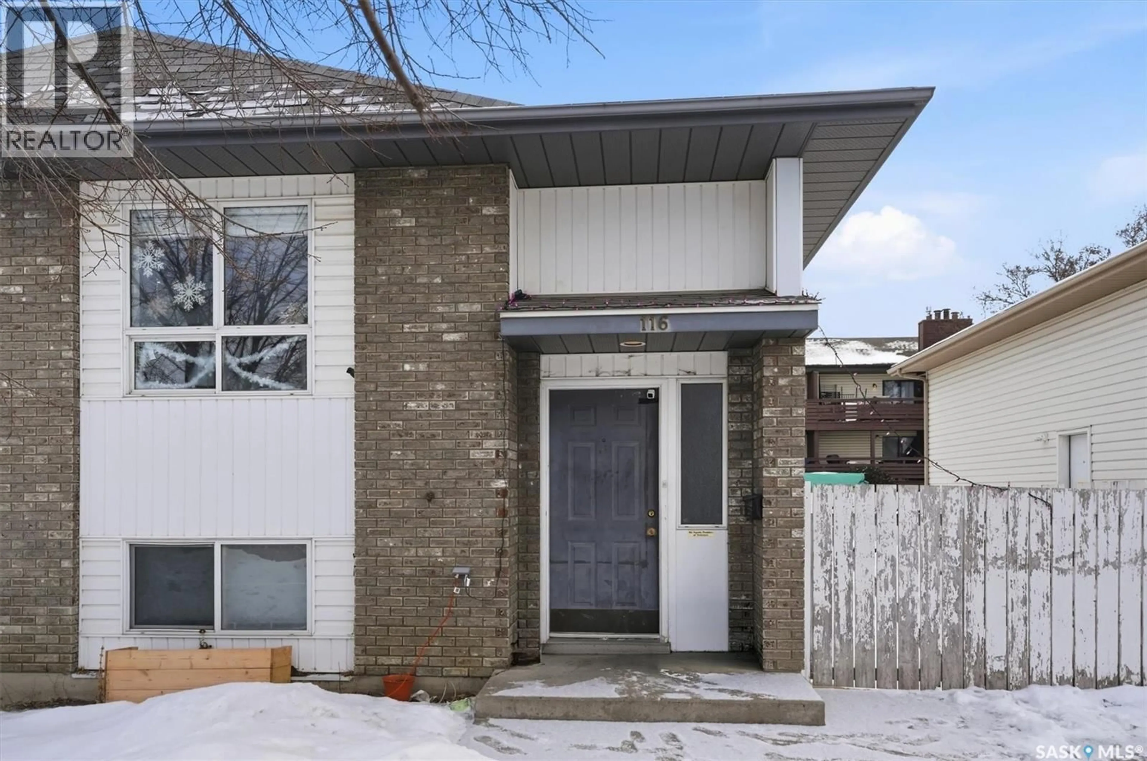 Home with brick exterior material, street for 114 - 116 BARBER CRESCENT, Saskatoon Saskatchewan S7M5M7