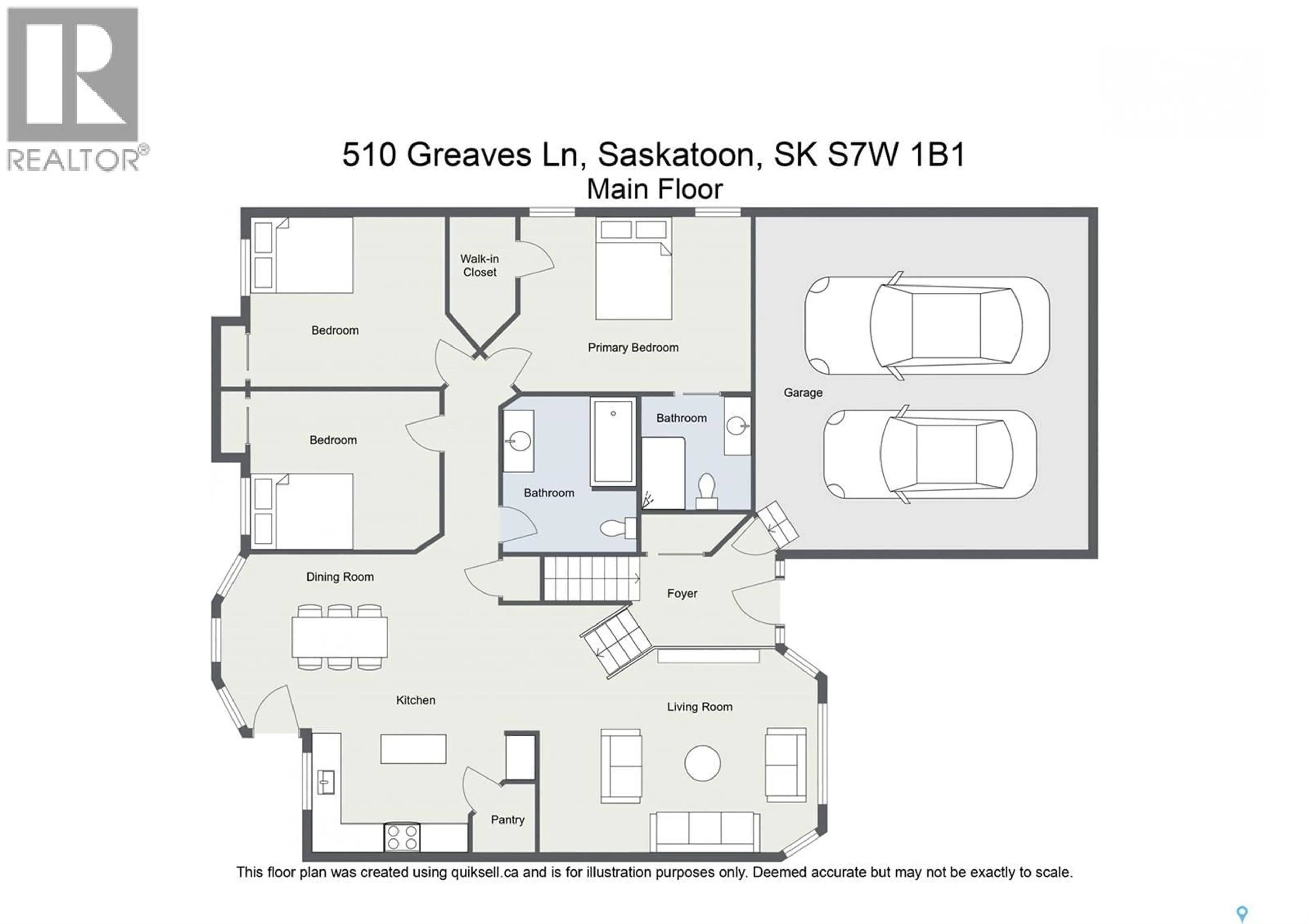 Floor plan for 510 GREAVES LANE, Saskatoon Saskatchewan S7W1B1