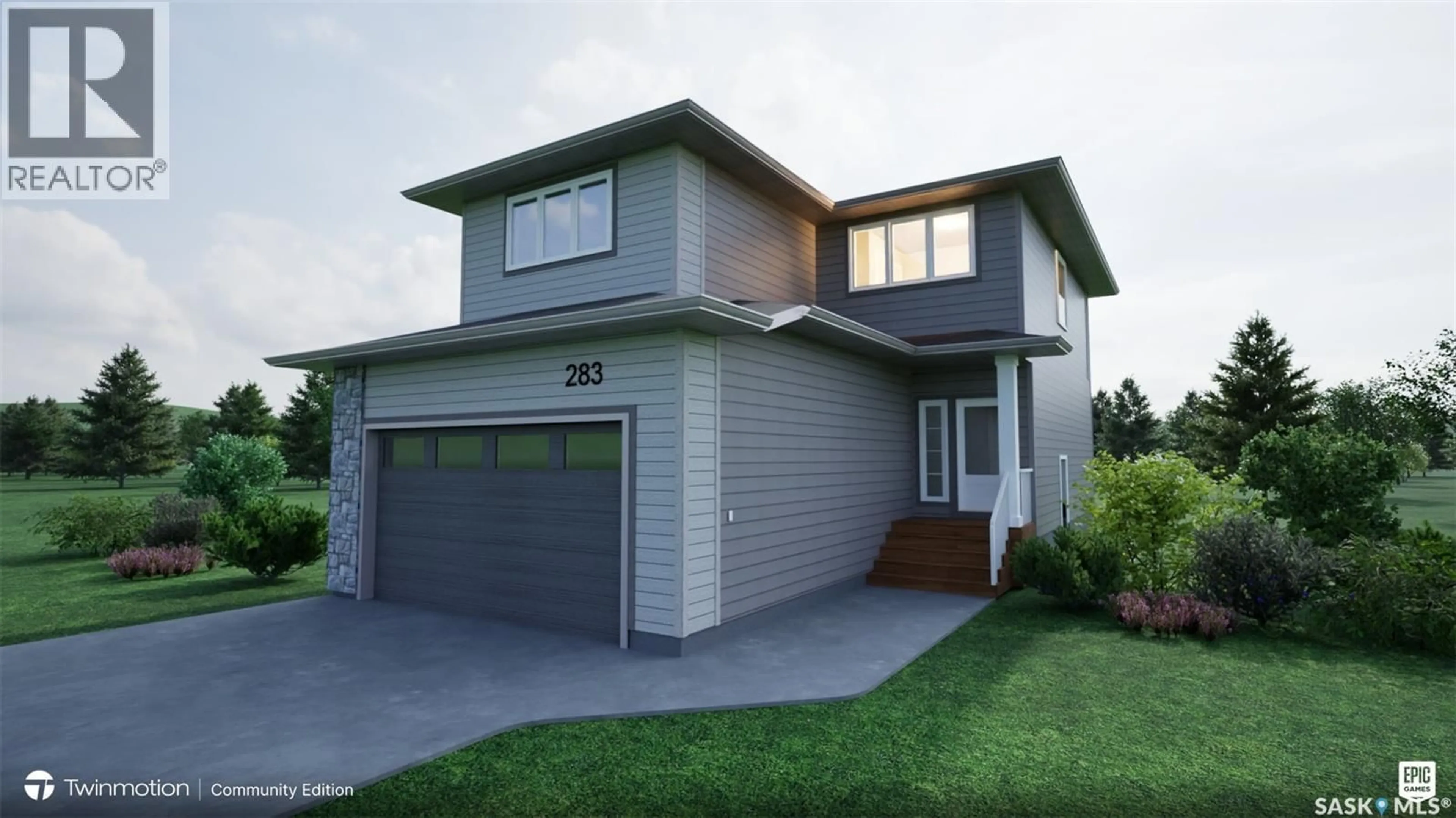 Home with vinyl exterior material, street for 283 NAZARALI WAY, Saskatoon Saskatchewan S7V1X6