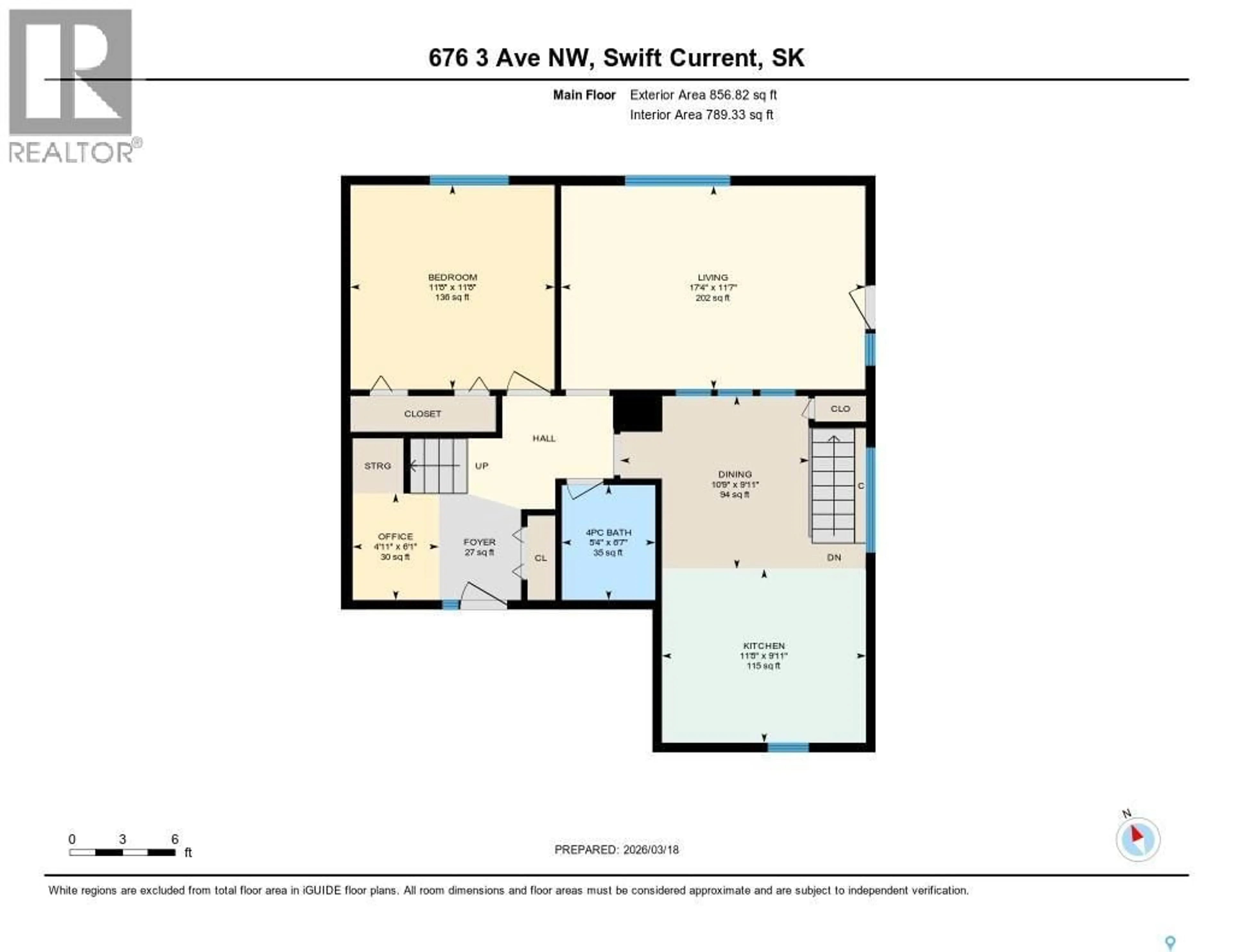 Floor plan for 676 3RD AVENUE, Swift Current Saskatchewan S9H2H5