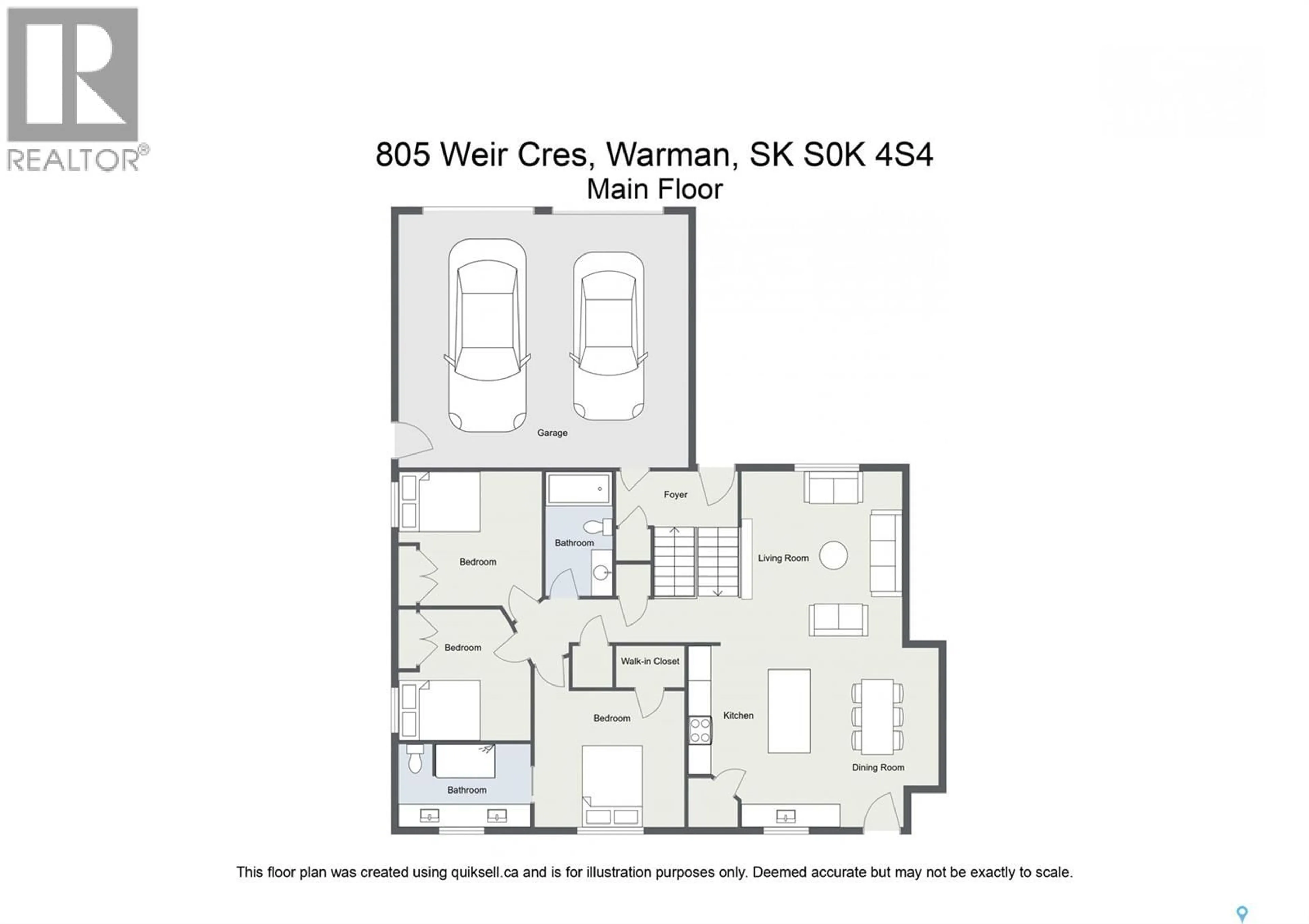 Floor plan for 805 WEIR CRESCENT, Warman Saskatchewan S0K4S4