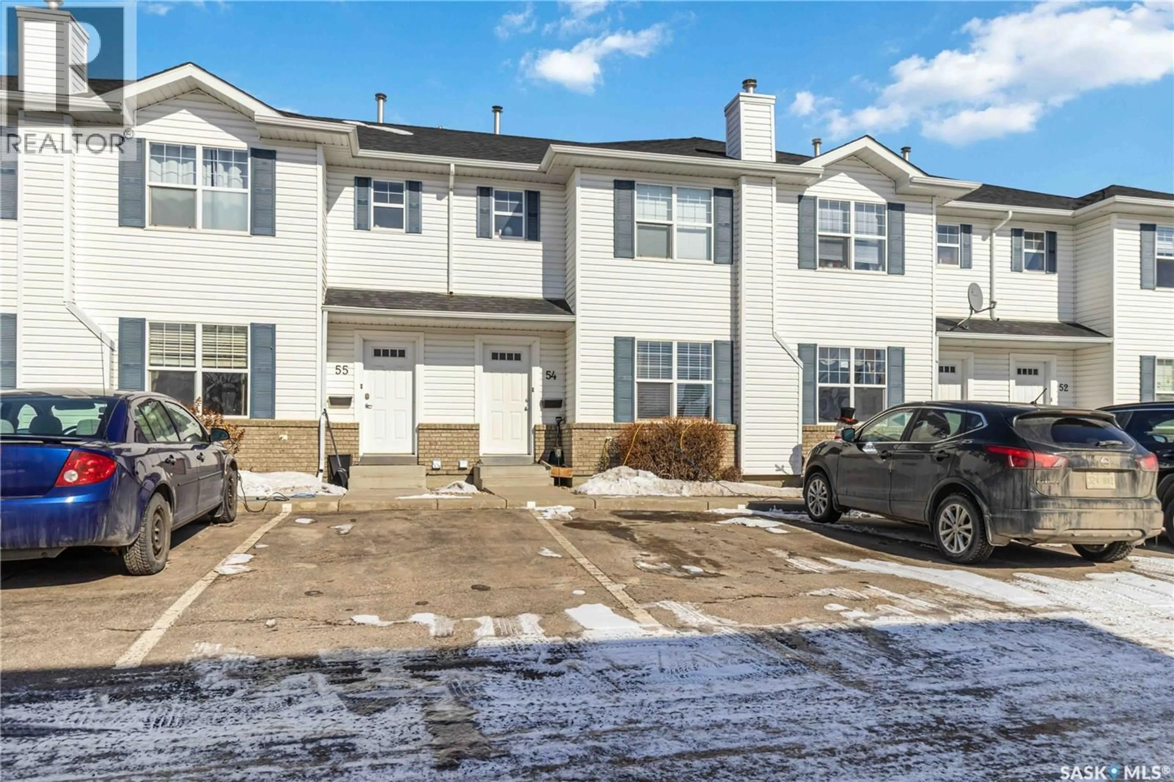 A pic from outside/outdoor area/front of a property/back of a property/a pic from drone, street for 203 - 54 HEROLD TERRACE, Saskatoon Saskatchewan S7V1H3