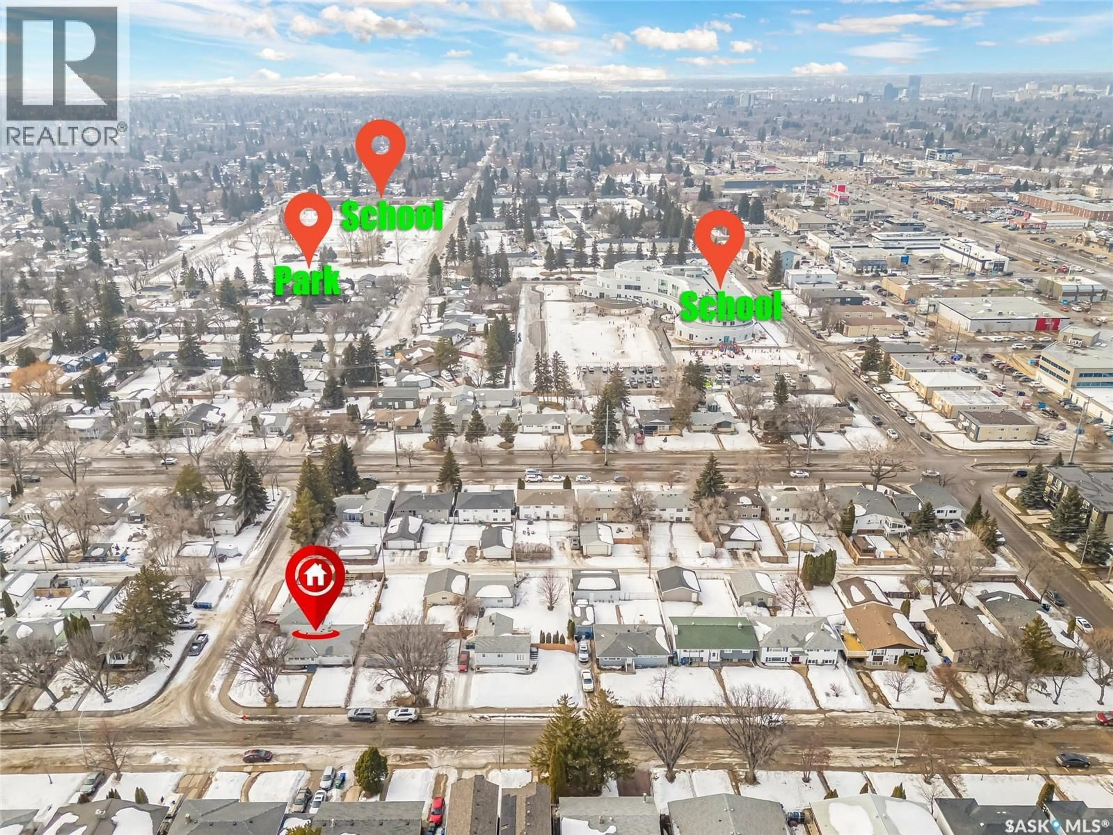 A pic from outside/outdoor area/front of a property/back of a property/a pic from drone, street for 1410 ARGYLE AVENUE, Saskatoon Saskatchewan S7H2W4