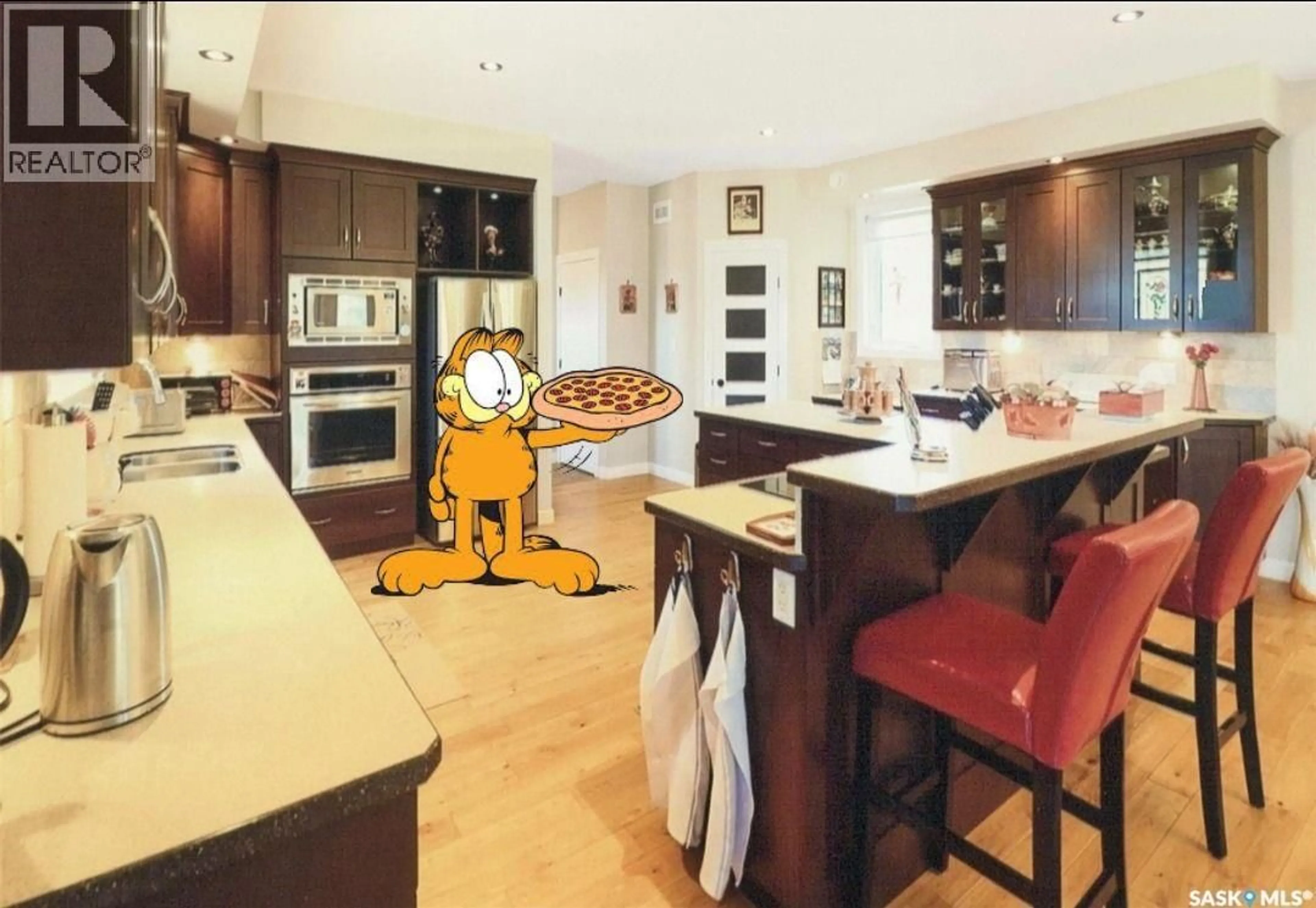 Contemporary kitchen, ceramic/tile floor for 30 WEST PARK DRIVE, Battleford Saskatchewan S0M0E0