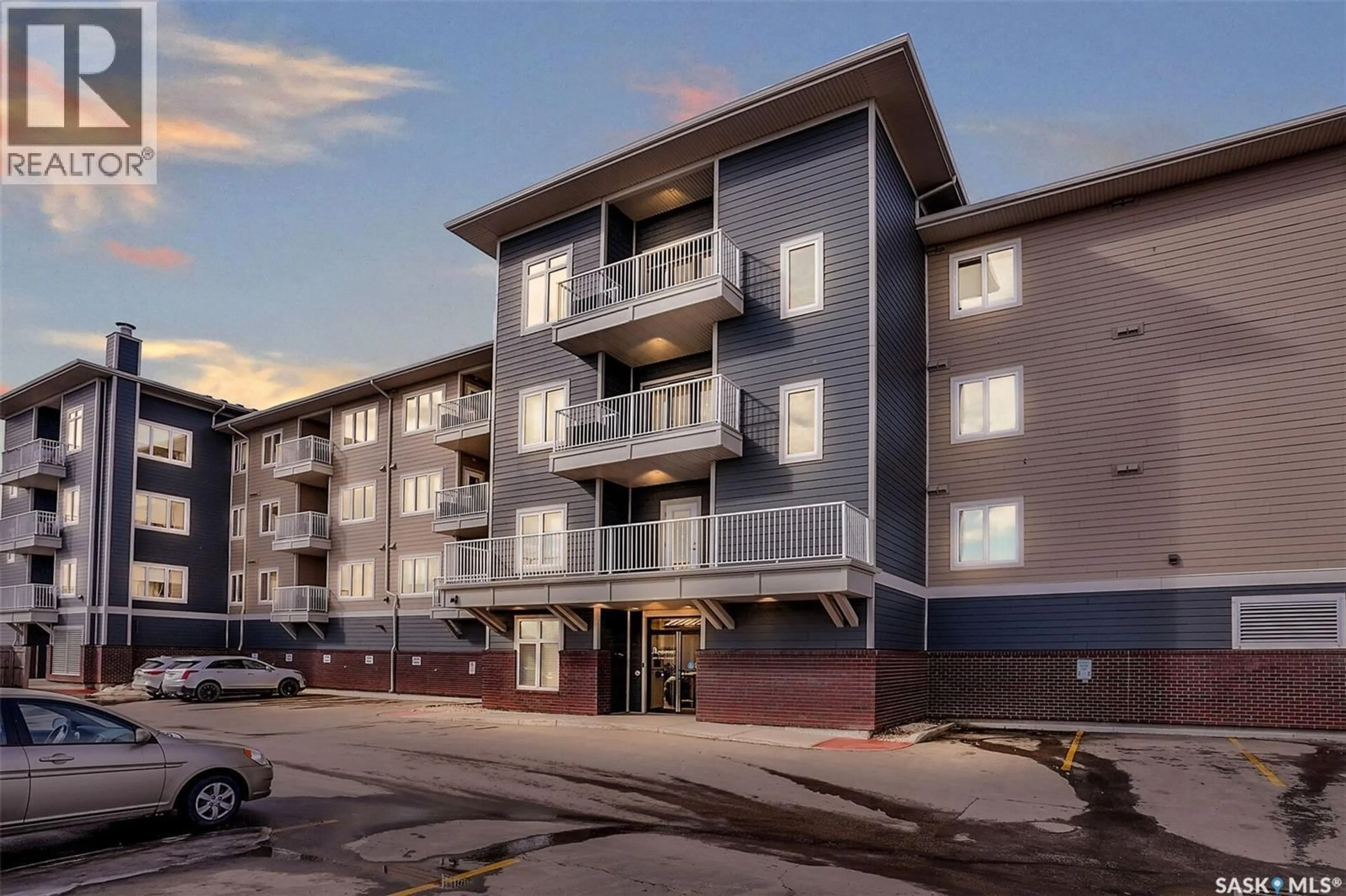 A pic from outside/outdoor area/front of a property/back of a property/a pic from drone, building for 306 - 4501 CHILD AVENUE, Regina Saskatchewan S4X0L7