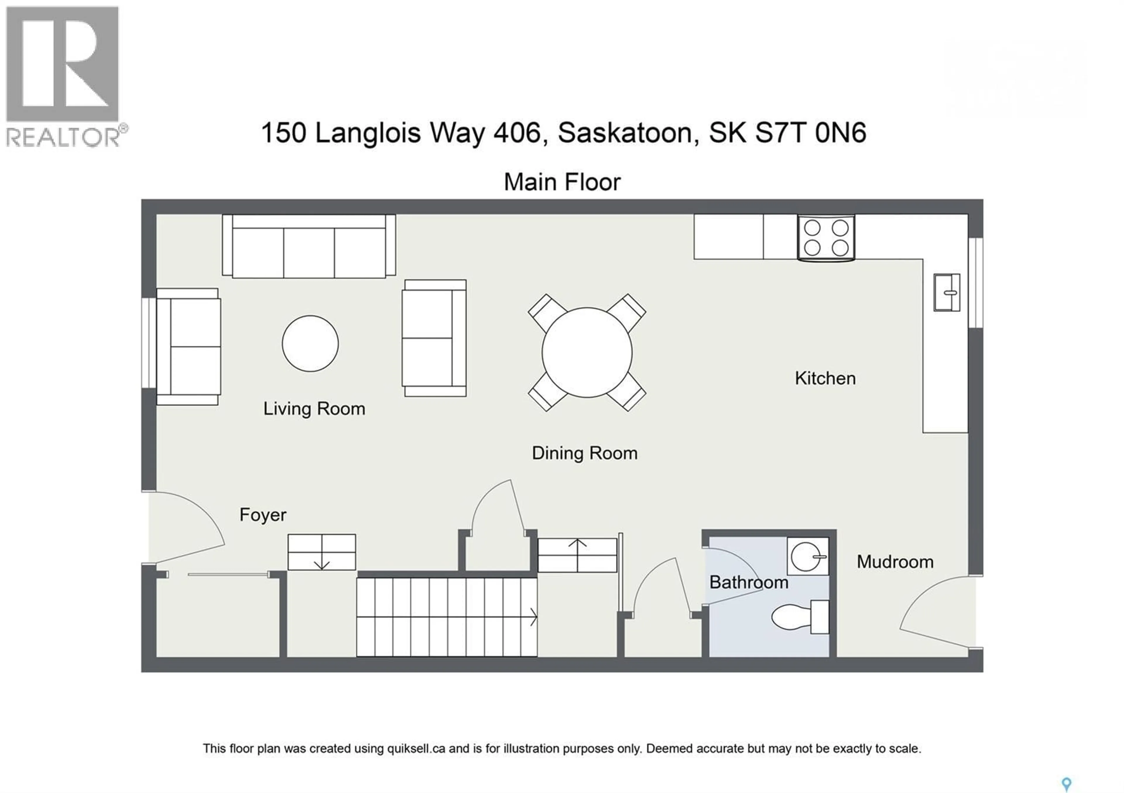 Floor plan for 406 150 LANGLOIS WAY, Saskatoon Saskatchewan S7T0L4