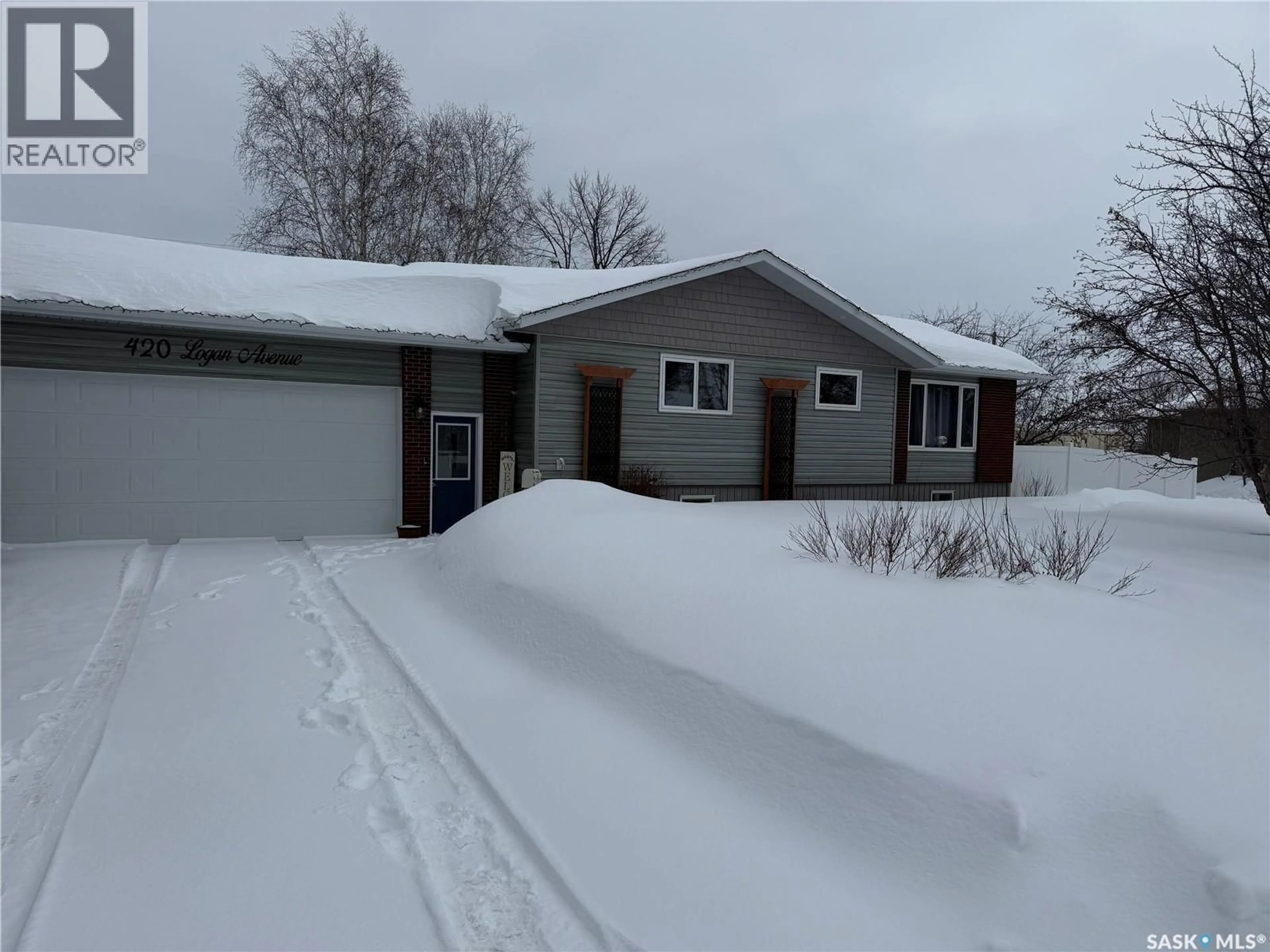 Home with vinyl exterior material, street for 420 LOGAN AVENUE, White Fox Saskatchewan S0J0B1