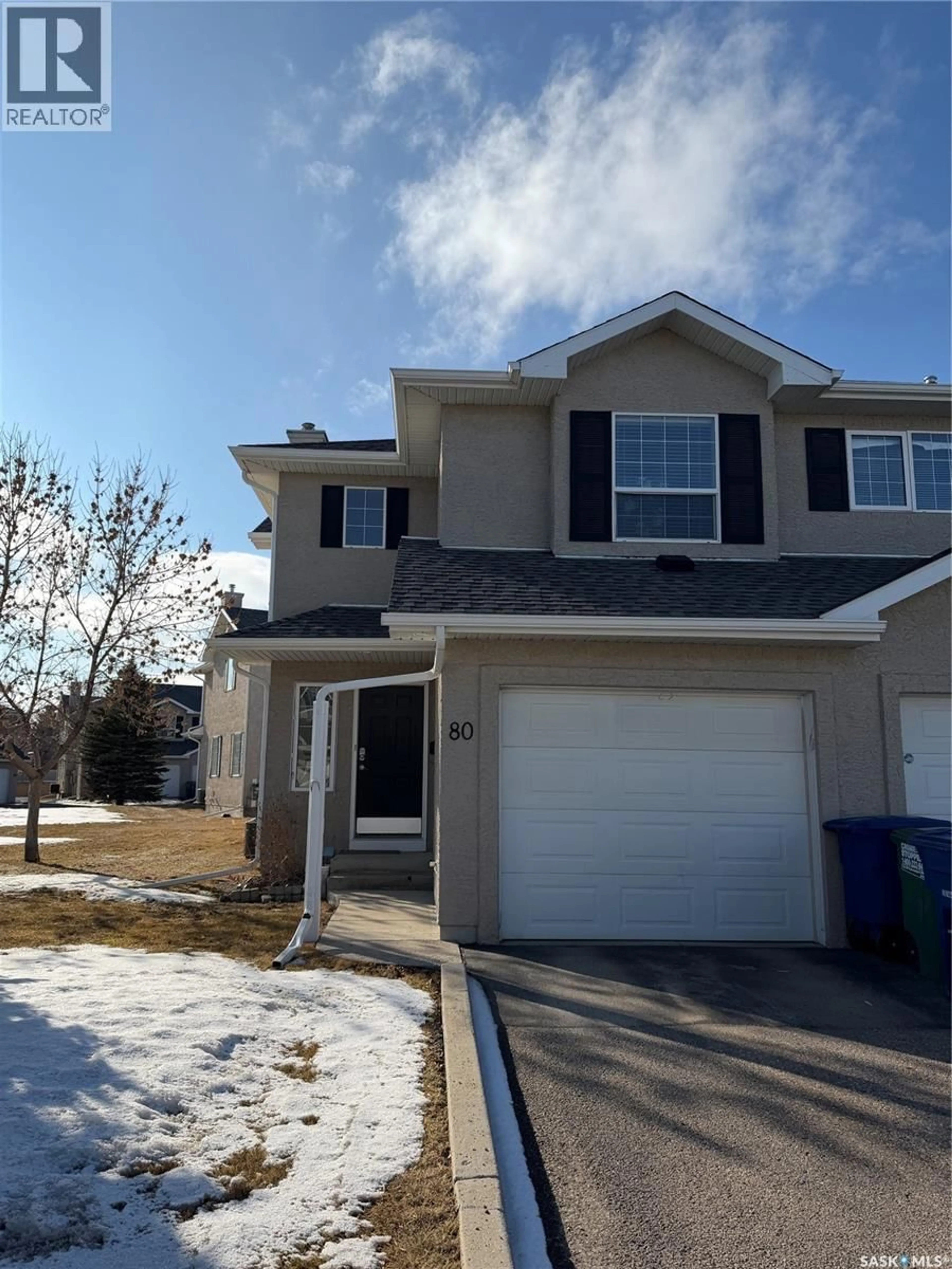 Home with vinyl exterior material, street for 80 103 BANYAN CRESCENT, Saskatoon Saskatchewan S7V1G4