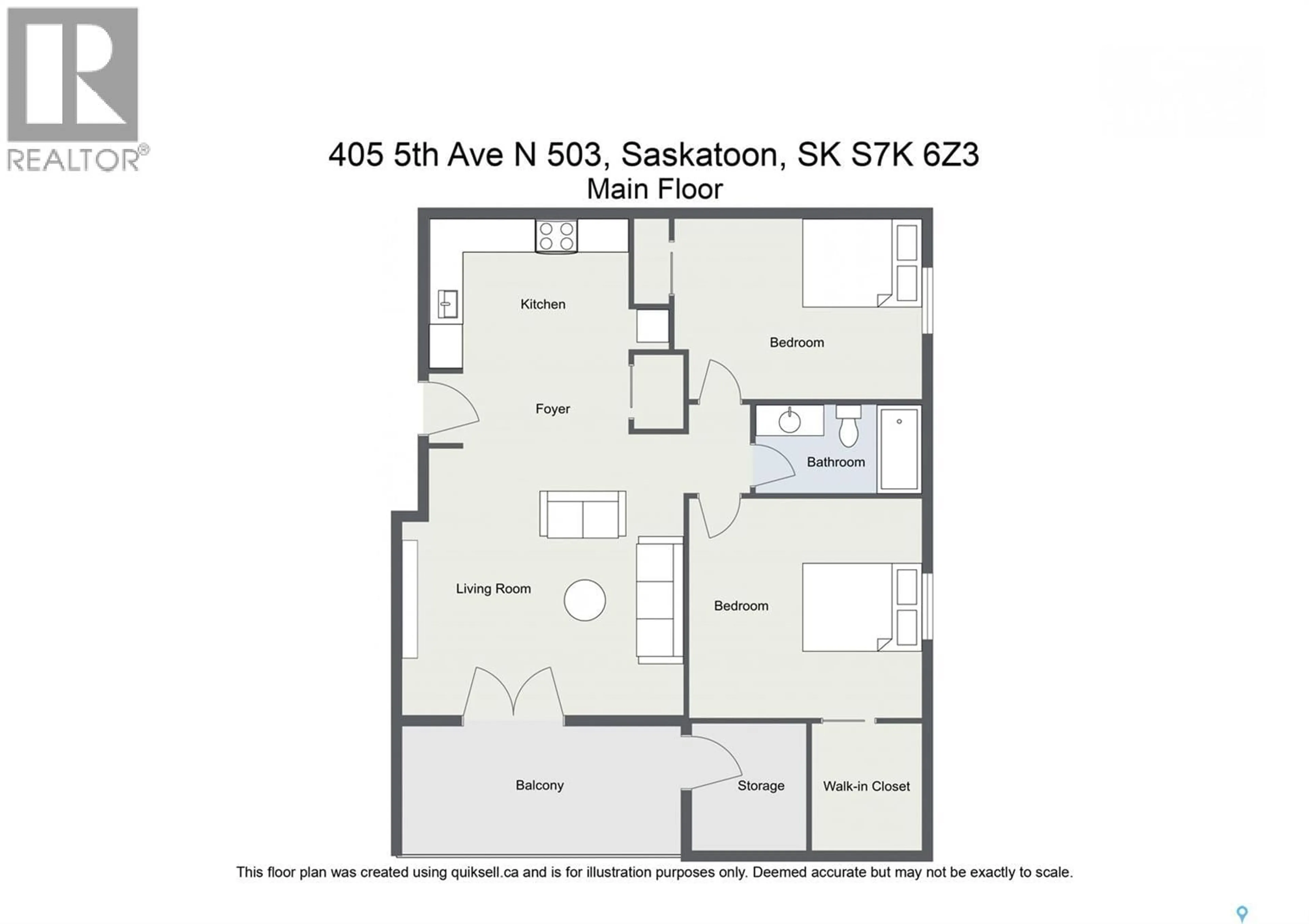 Floor plan for N - 503 405 5TH AVENUE, Saskatoon Saskatchewan S7K6Z3