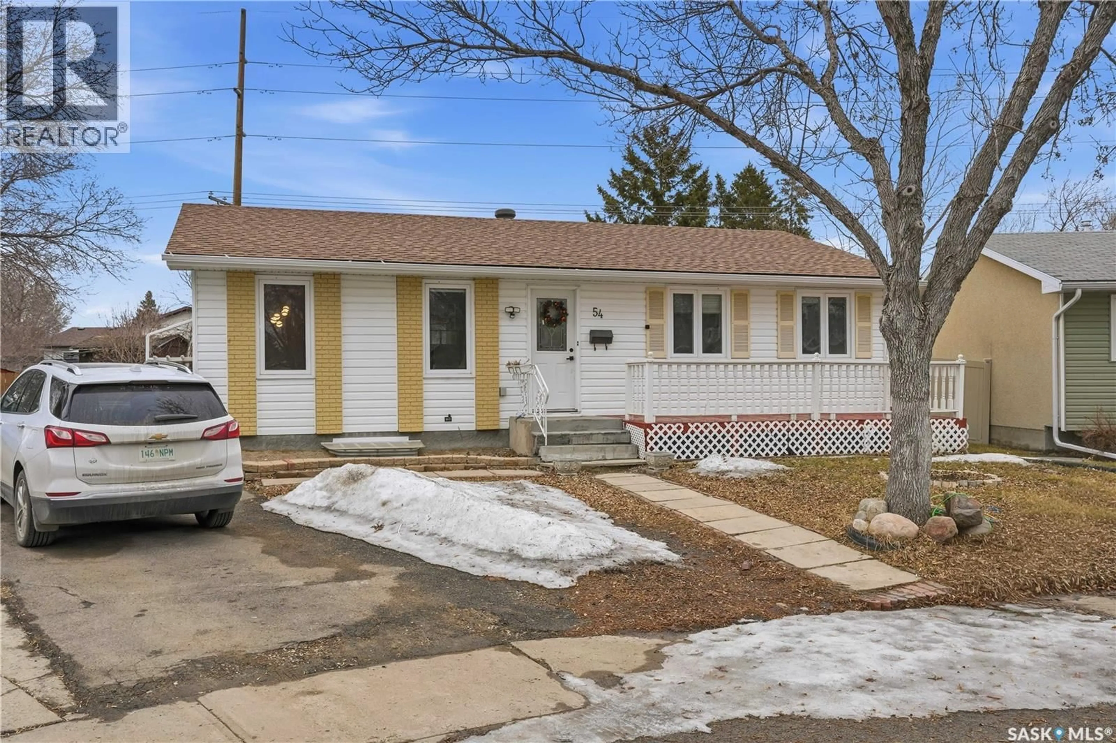 Home with vinyl exterior material, street for 54 SCRIVENER CRESCENT, Regina Saskatchewan S4N4V7