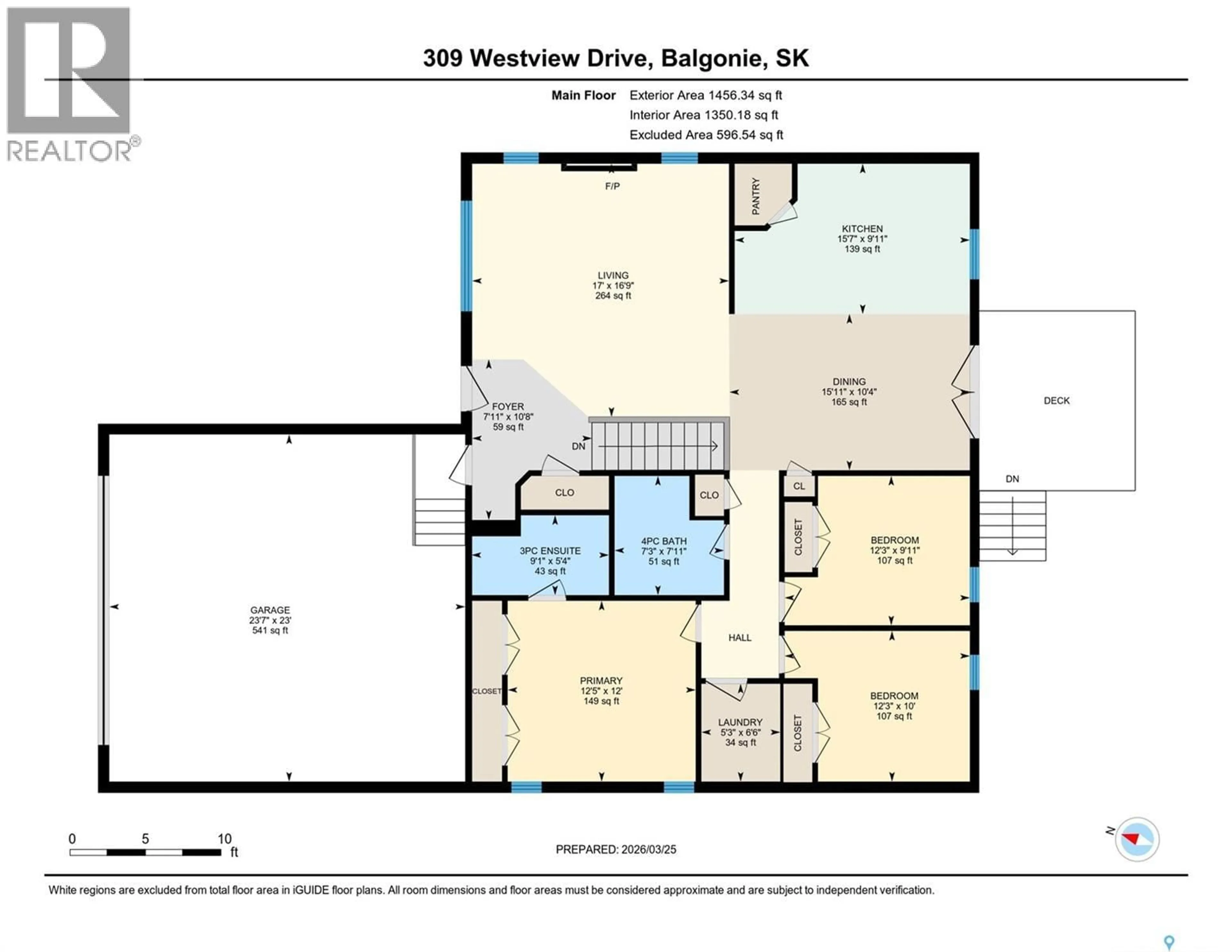 Floor plan for 309 WESTVIEW DRIVE, Balgonie Saskatchewan S0G0E0