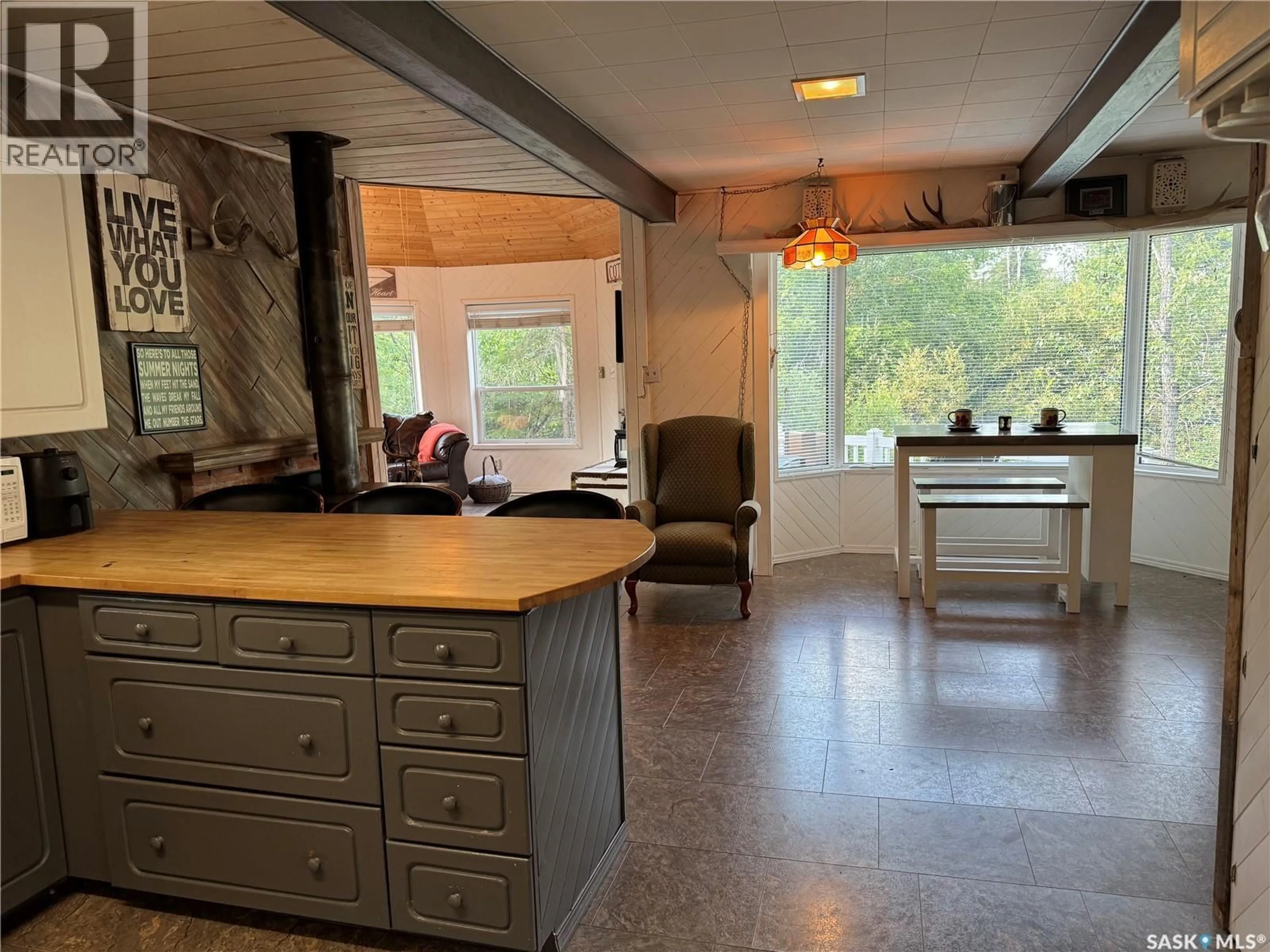 Open concept kitchen, ceramic/tile floor for 102 DORAN AVENUE, Christopher Lake Saskatchewan S0J0N0