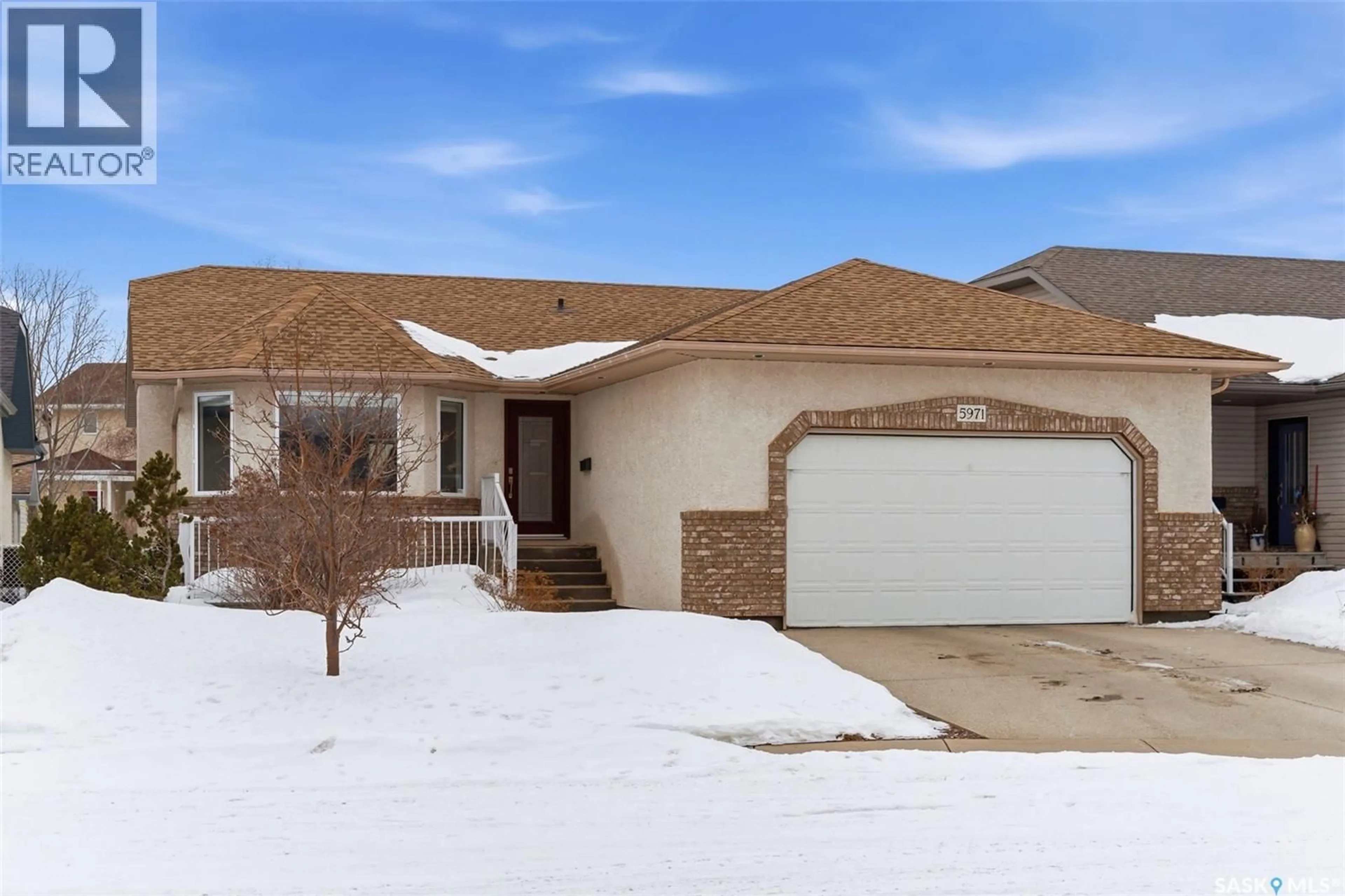 Home with brick exterior material, street for 5971 MALLARD WAY, Regina Saskatchewan S4T7X6
