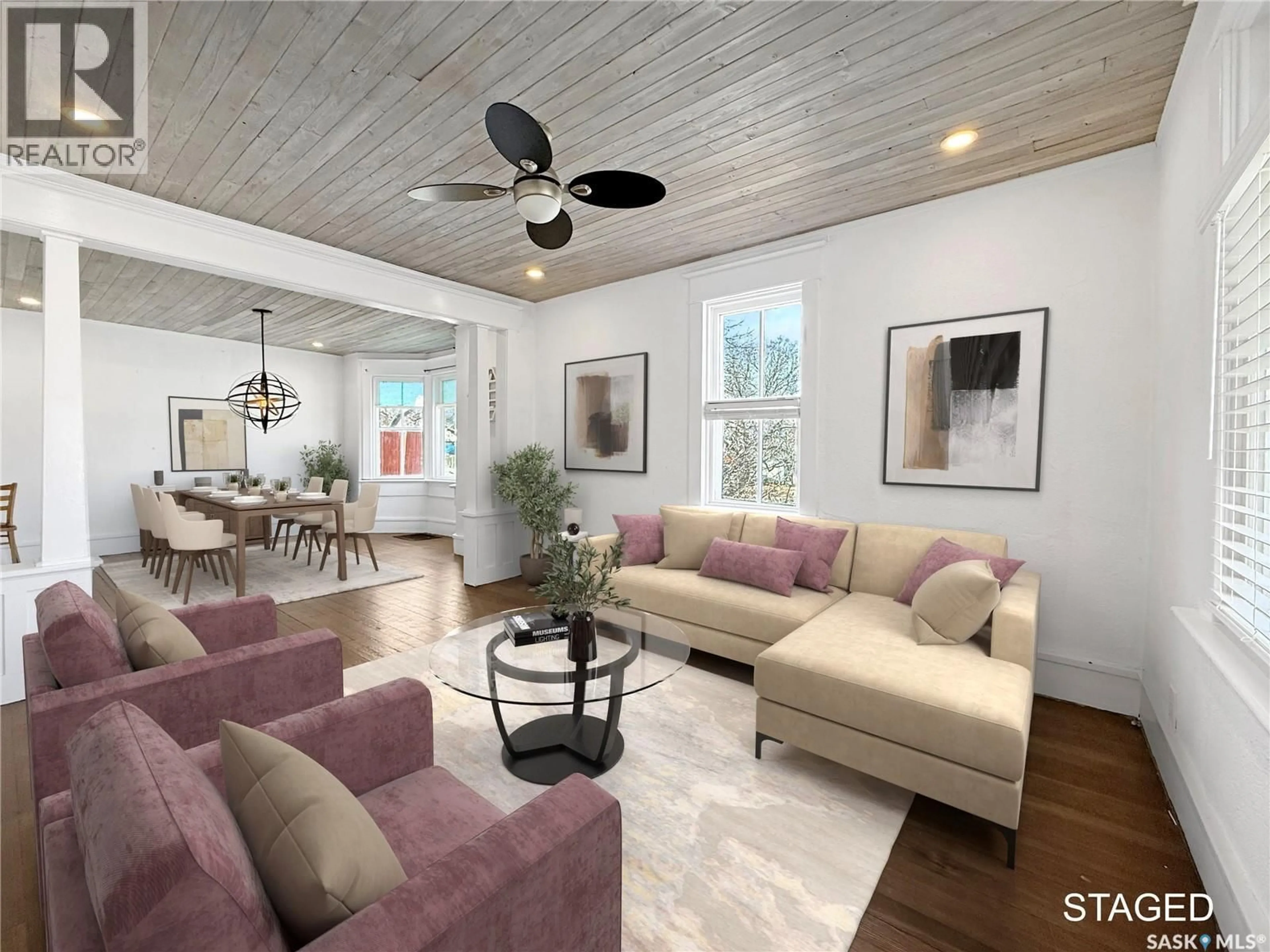 Living room with furniture, wood/laminate floor for 376 5TH AVENUE, Swift Current Saskatchewan S9H0W8