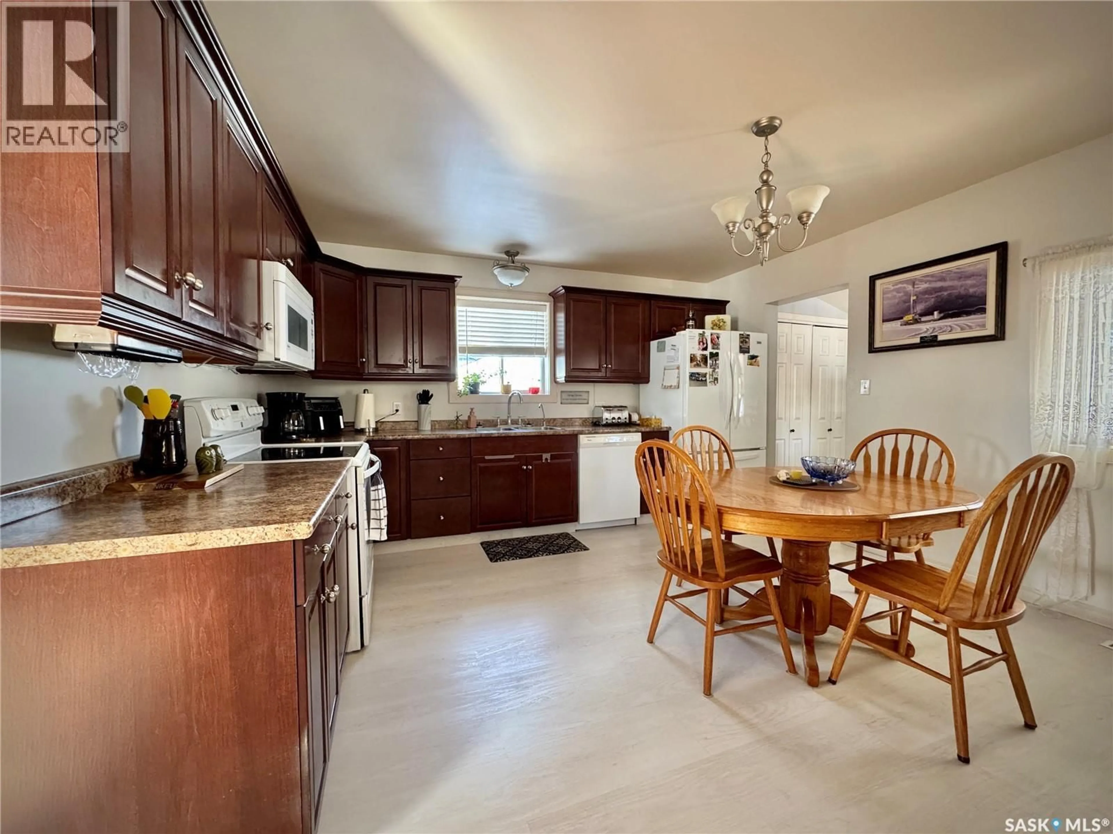 Open concept kitchen, ceramic/tile floor for 312 VINCENT AVENUE, Churchbridge Saskatchewan S0A0M0