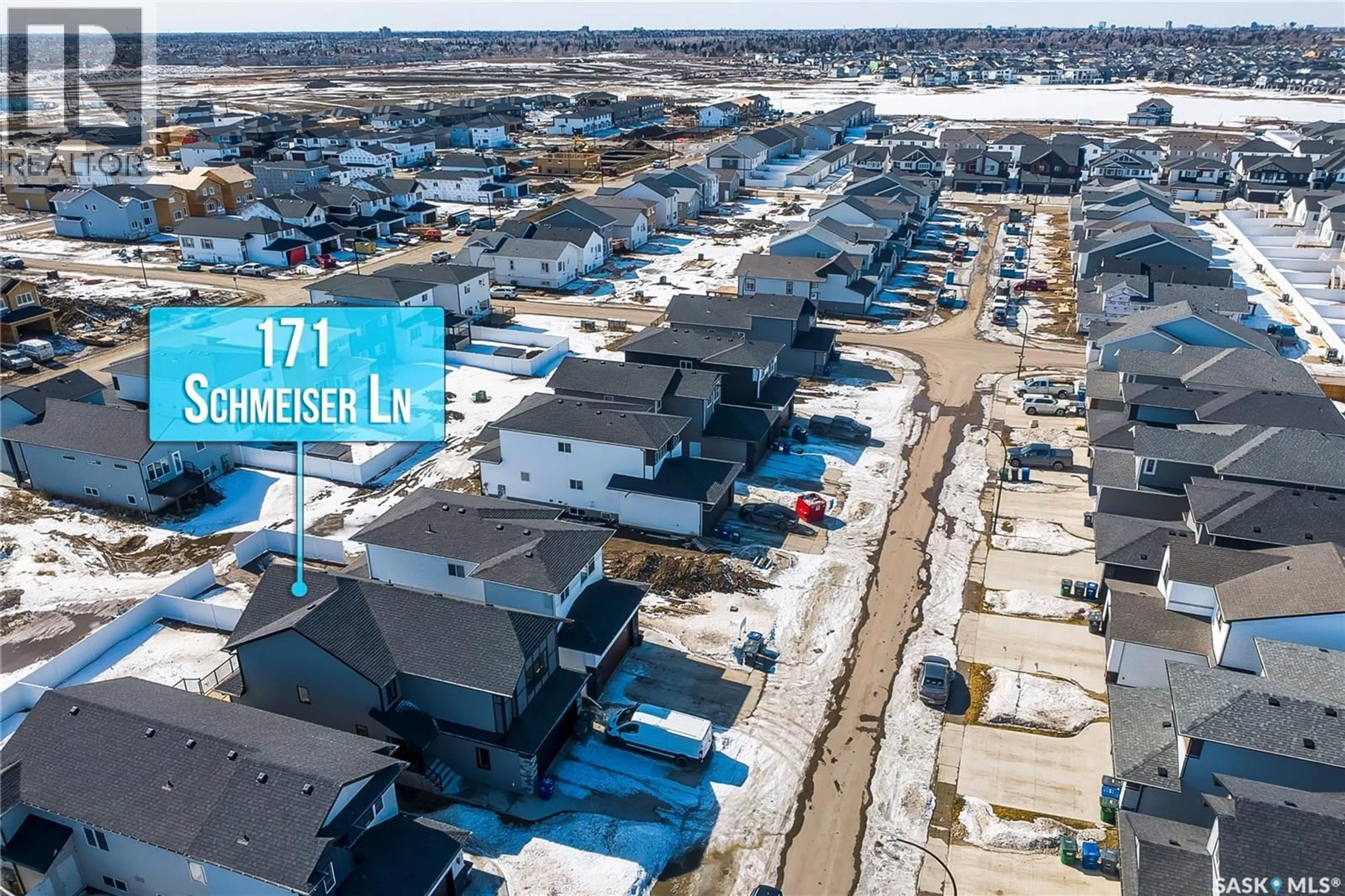A pic from outside/outdoor area/front of a property/back of a property/a pic from drone, street for 171 SCHMEISER LANE, Saskatoon Saskatchewan S7V0N3