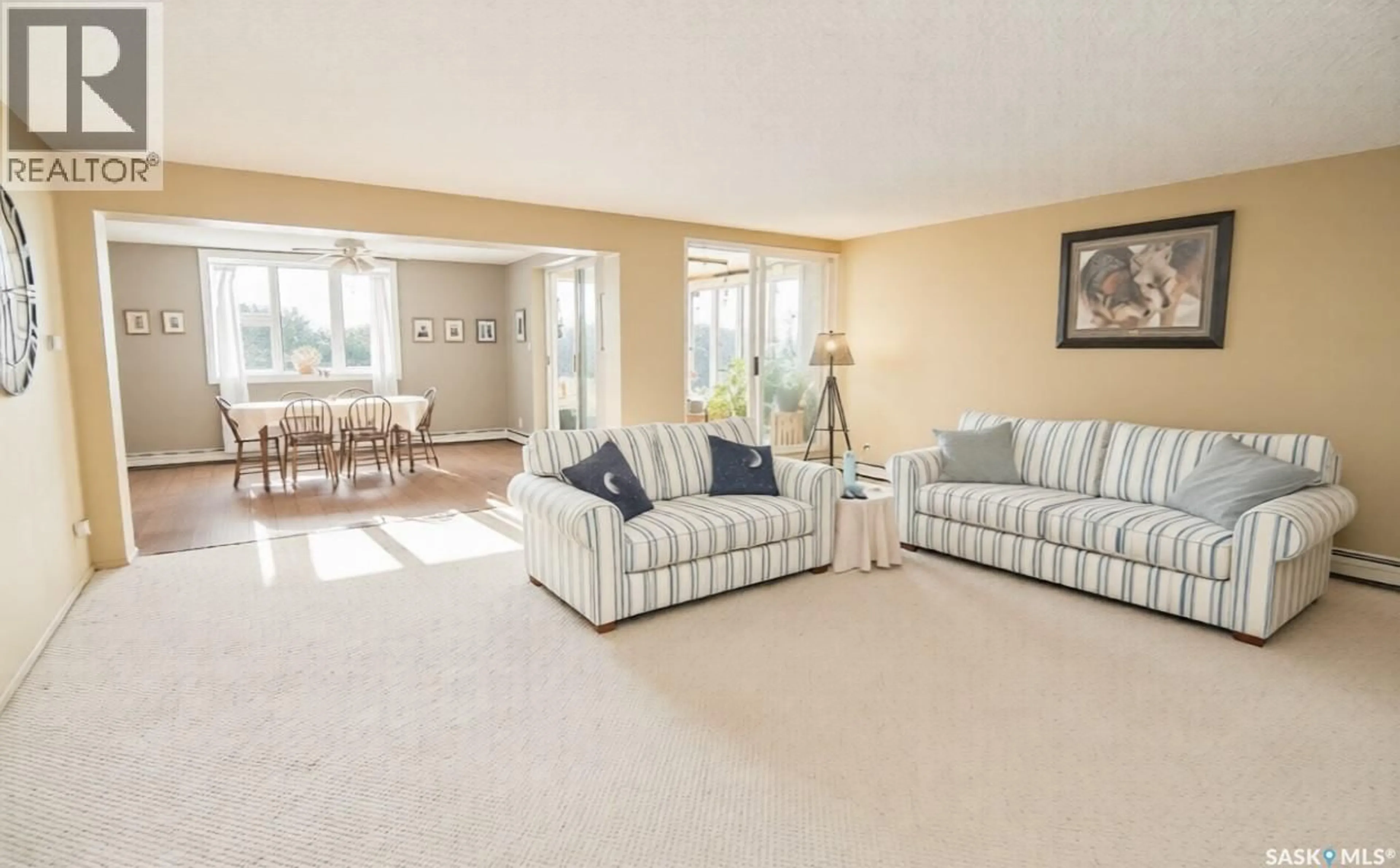 Living room with furniture, carpet floor for W - 202 699 28TH STREET, Prince Albert Saskatchewan S6V5E6