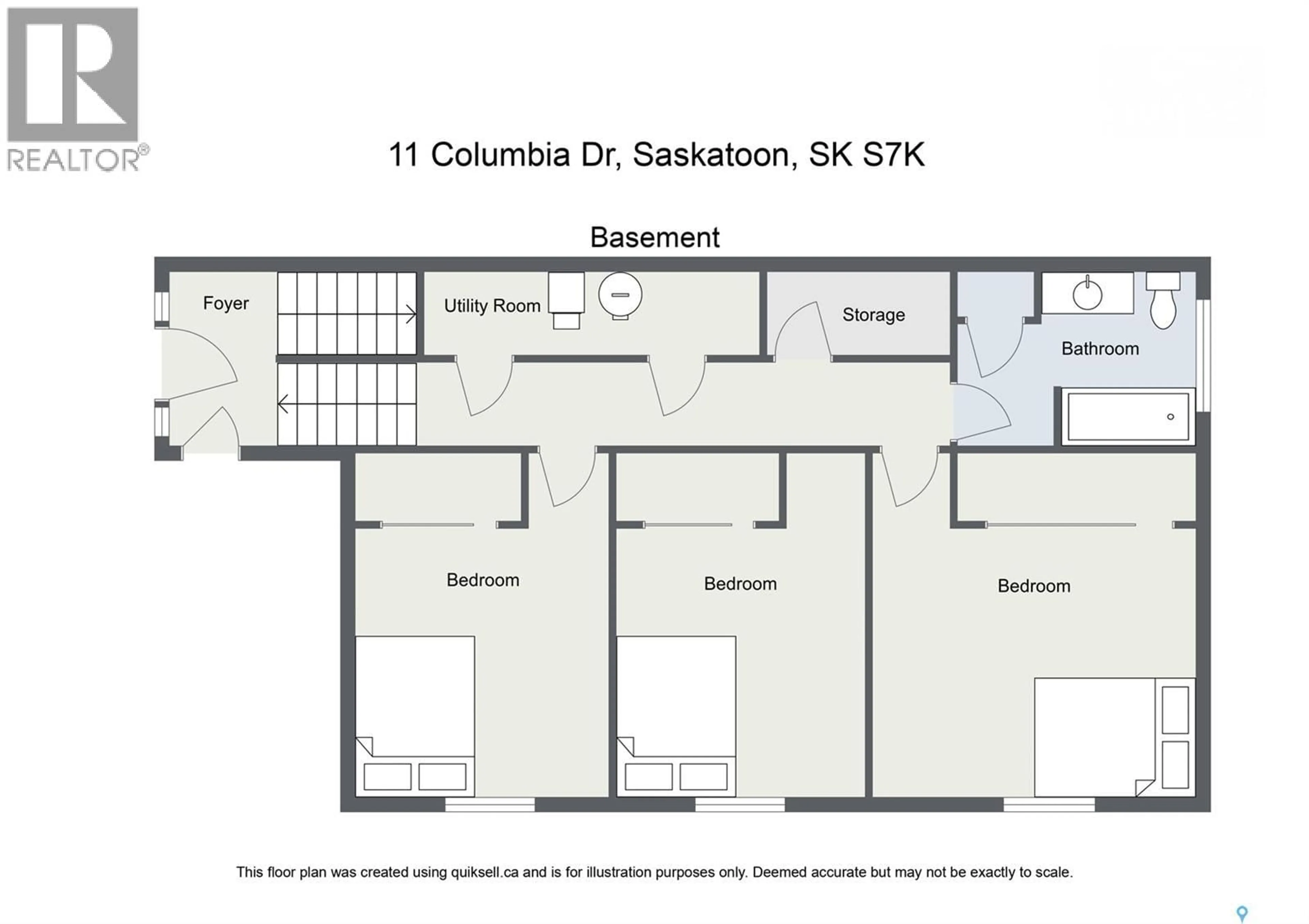 Floor plan for 11 COLUMBIA DRIVE, Saskatoon Saskatchewan S7K1E3