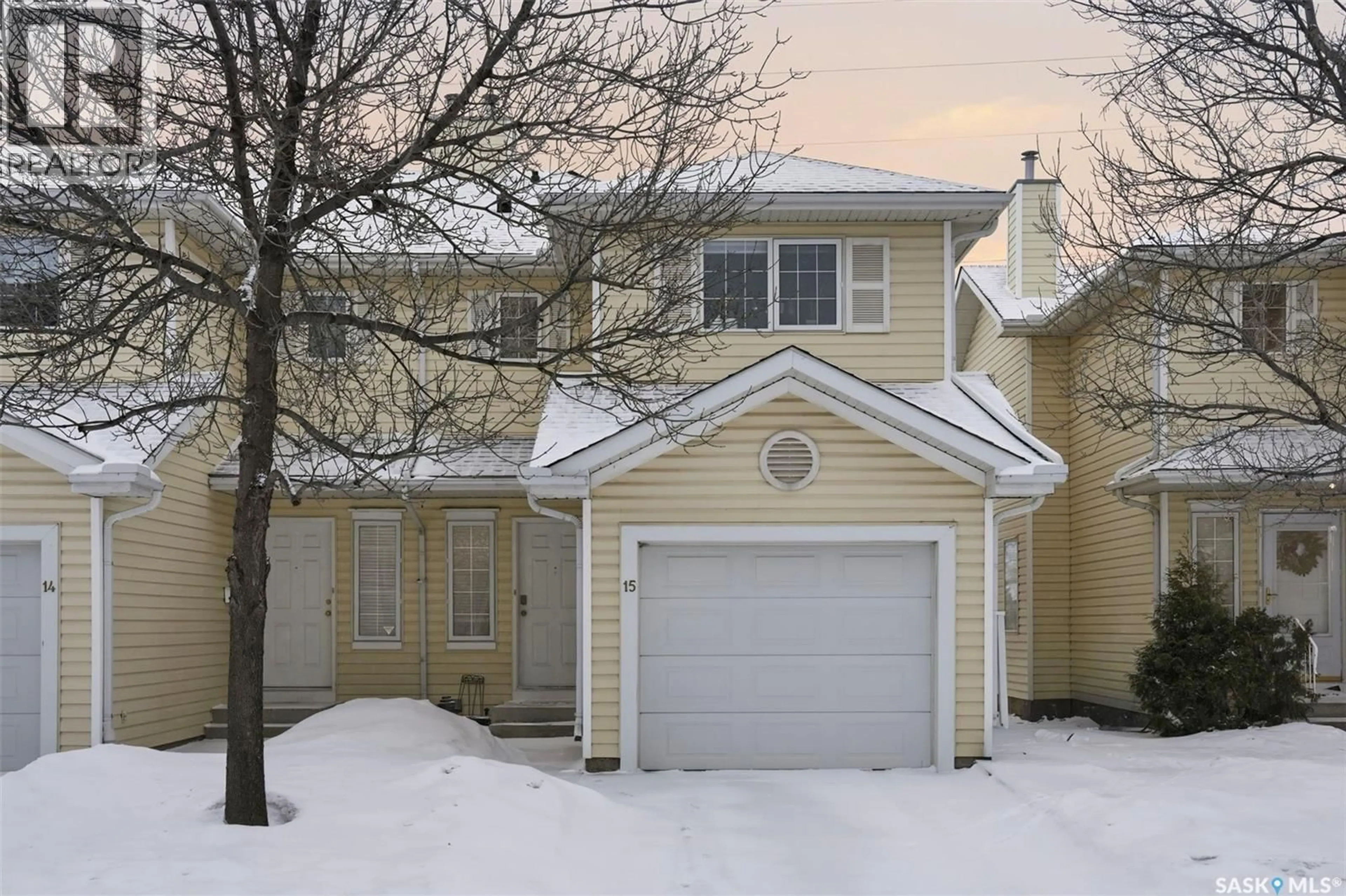 Home with vinyl exterior material, street for 15 111 FAIRBROTHER CRESCENT, Saskatoon Saskatchewan S7S1L3