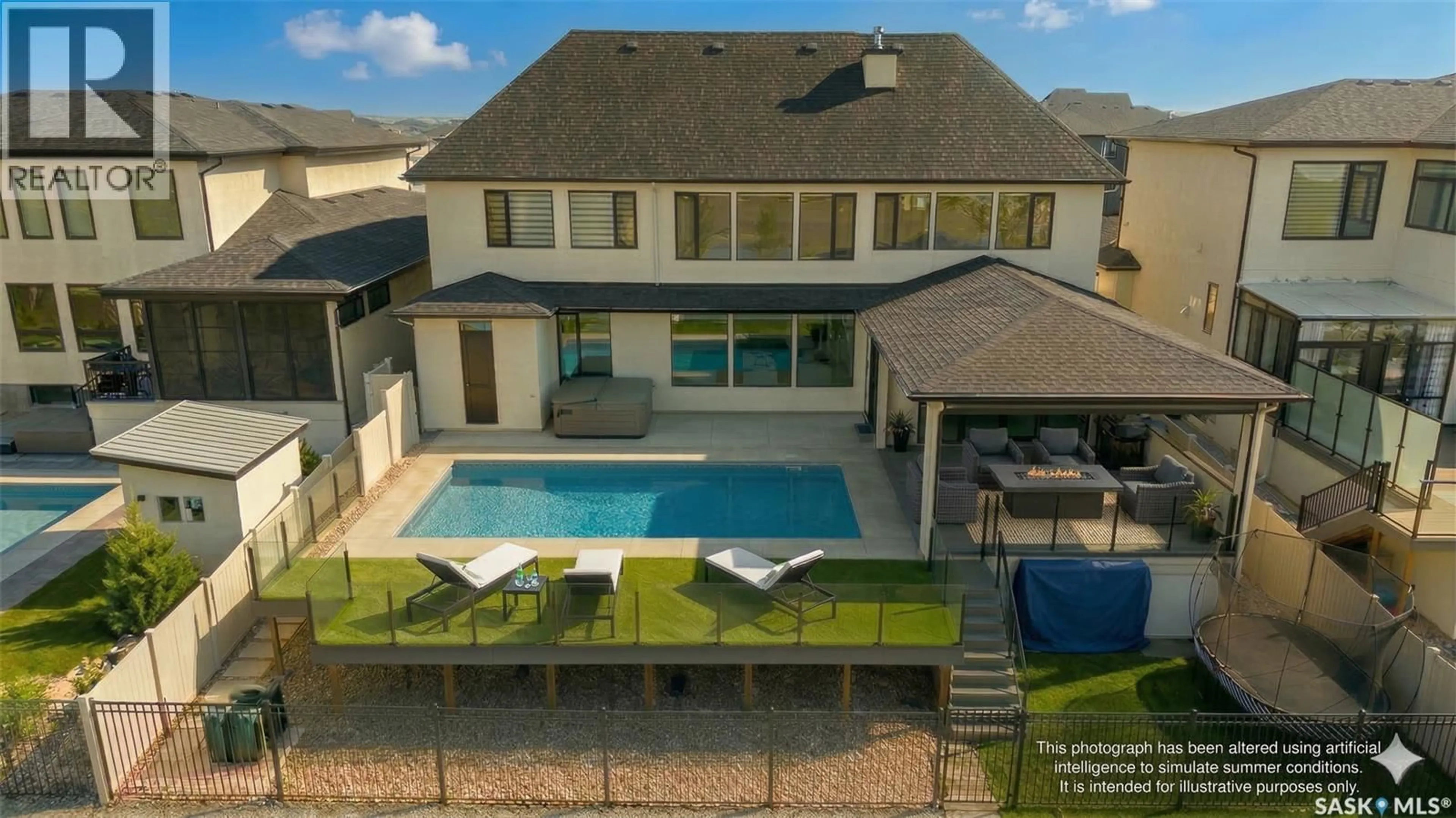 A pic from outside/outdoor area/front of a property/back of a property/a pic from drone, water/lake/river/ocean view for 4404 WILD ROSE DRIVE, Regina Saskatchewan S4V3V6