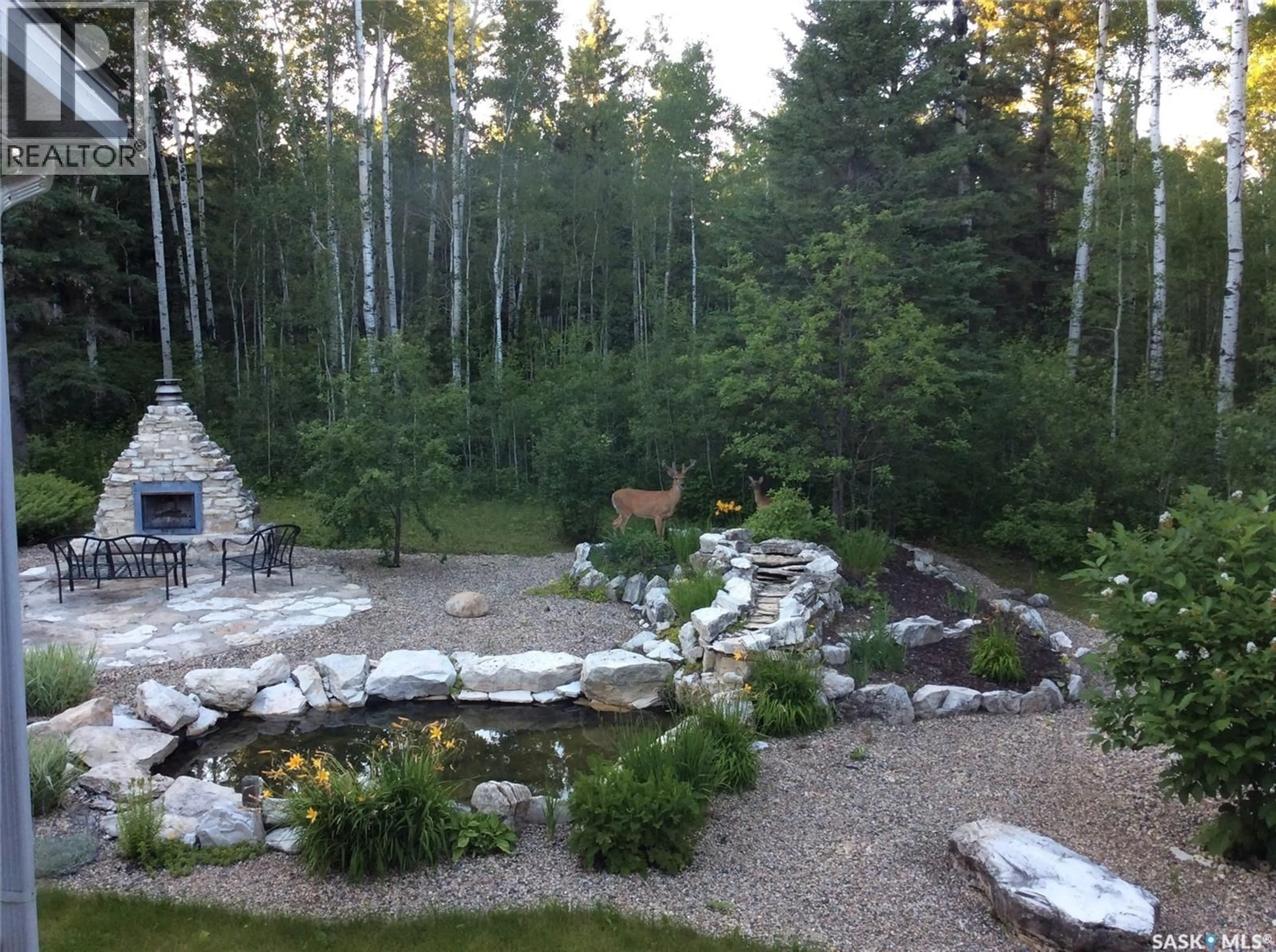 Patio, forest/trees view for 4.96 ACRES MOVE IN READY PROPERTY, Hudson Bay Rm No. 394 Saskatchewan S0E0Y0