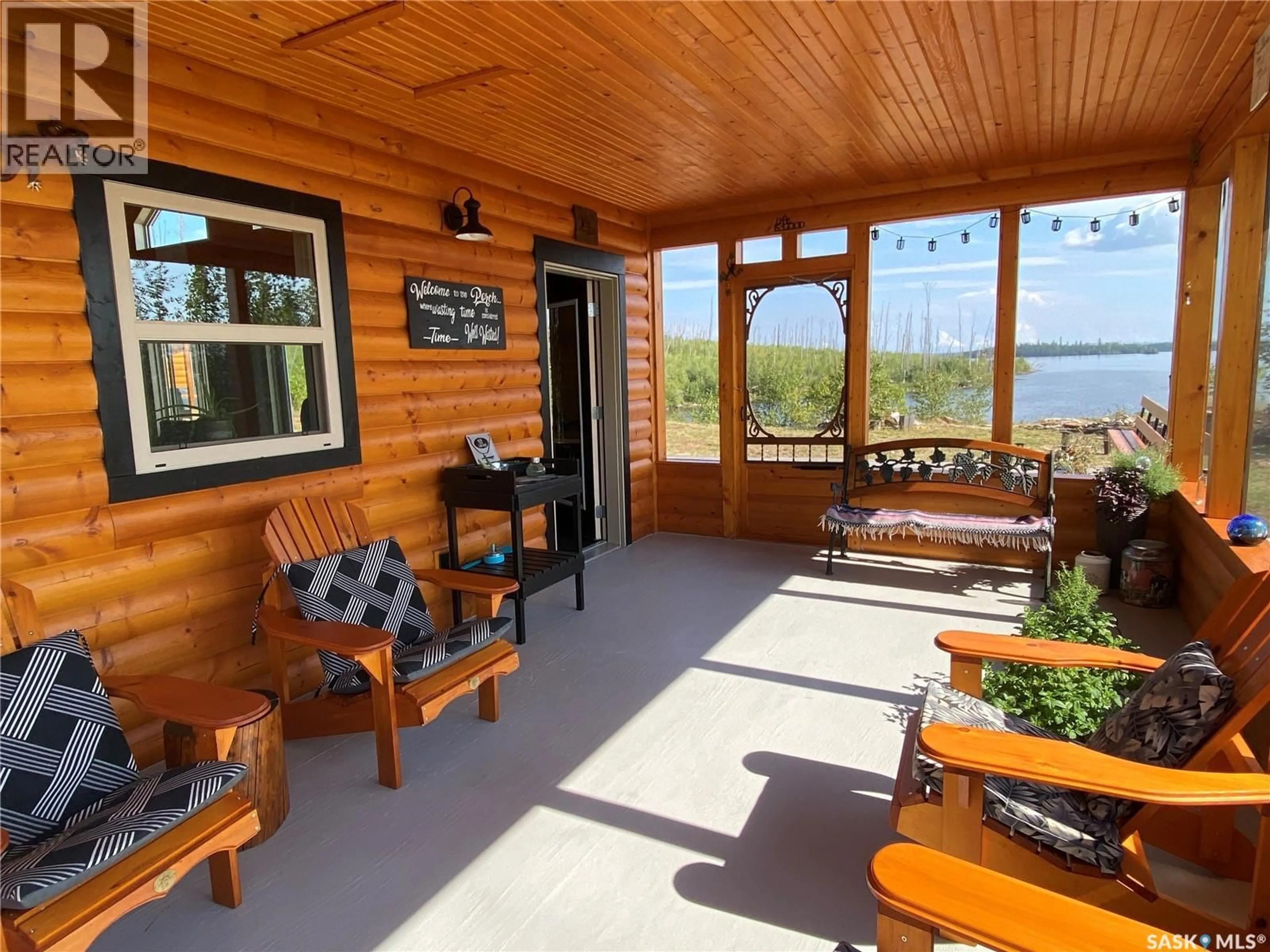 Patio, water/lake/river/ocean view for CABIN IN REYNOLDS BAY, Northern Admin District Saskatchewan S0J1L0