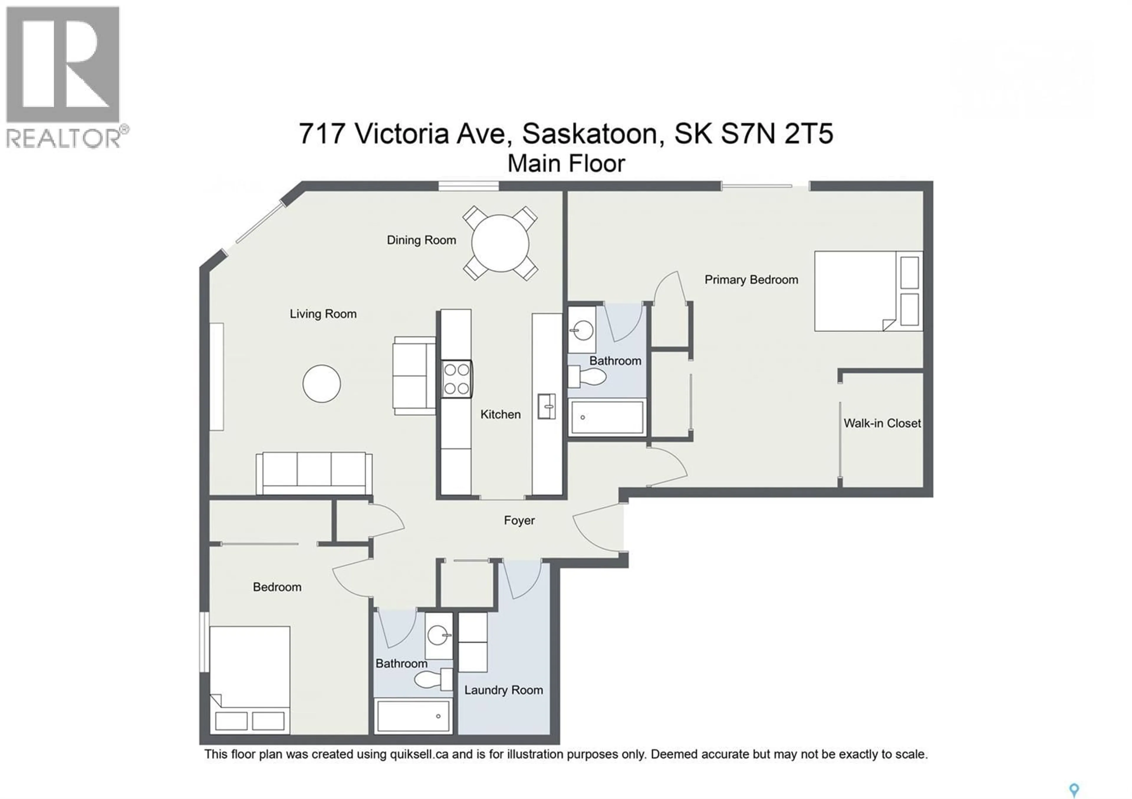 Floor plan for 104 - 717 VICTORIA AVENUE, Saskatoon Saskatchewan S7N2T5
