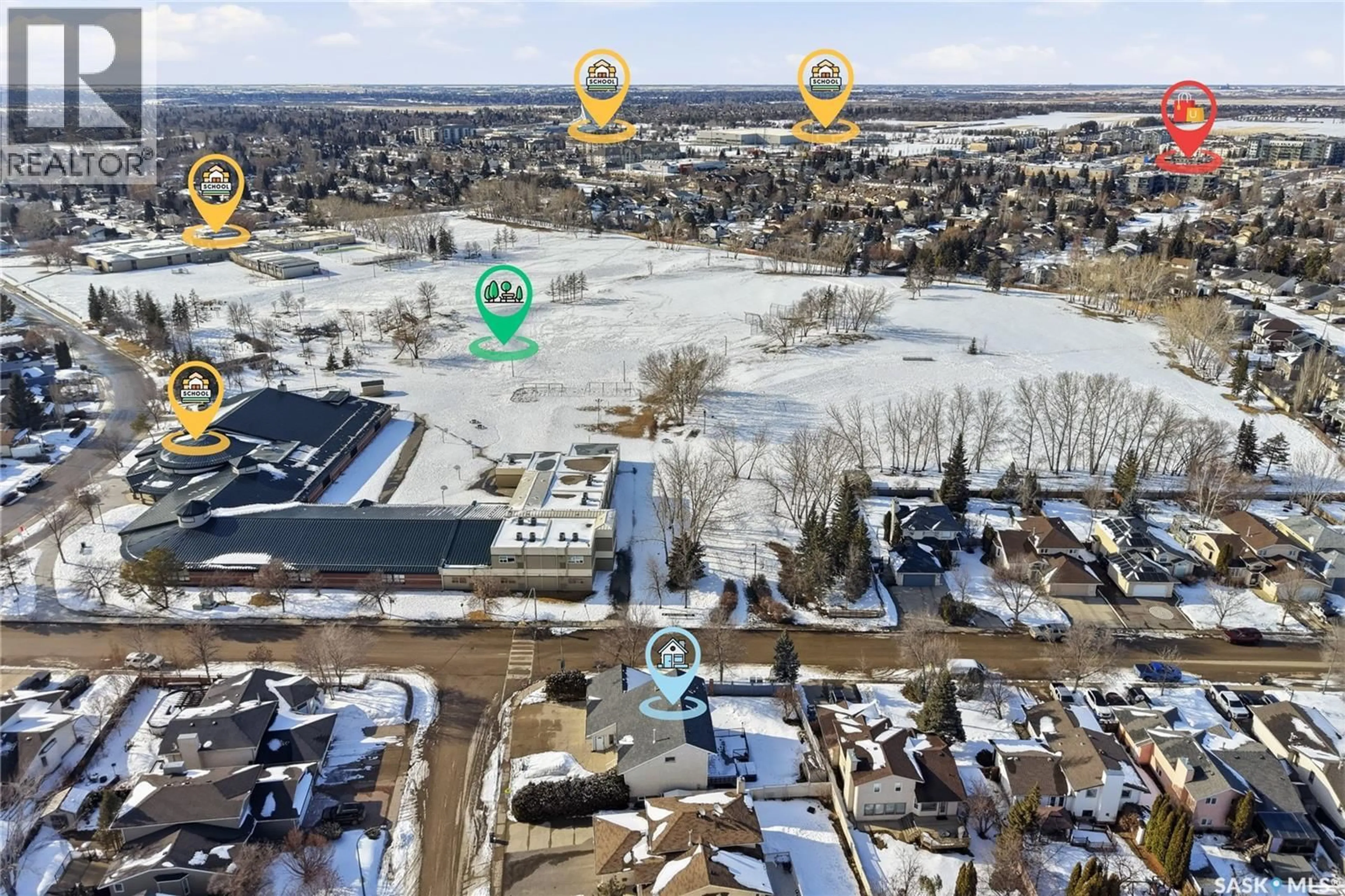 A pic from outside/outdoor area/front of a property/back of a property/a pic from drone, street for 414 FORSYTH WAY, Saskatoon Saskatchewan S7N4H7