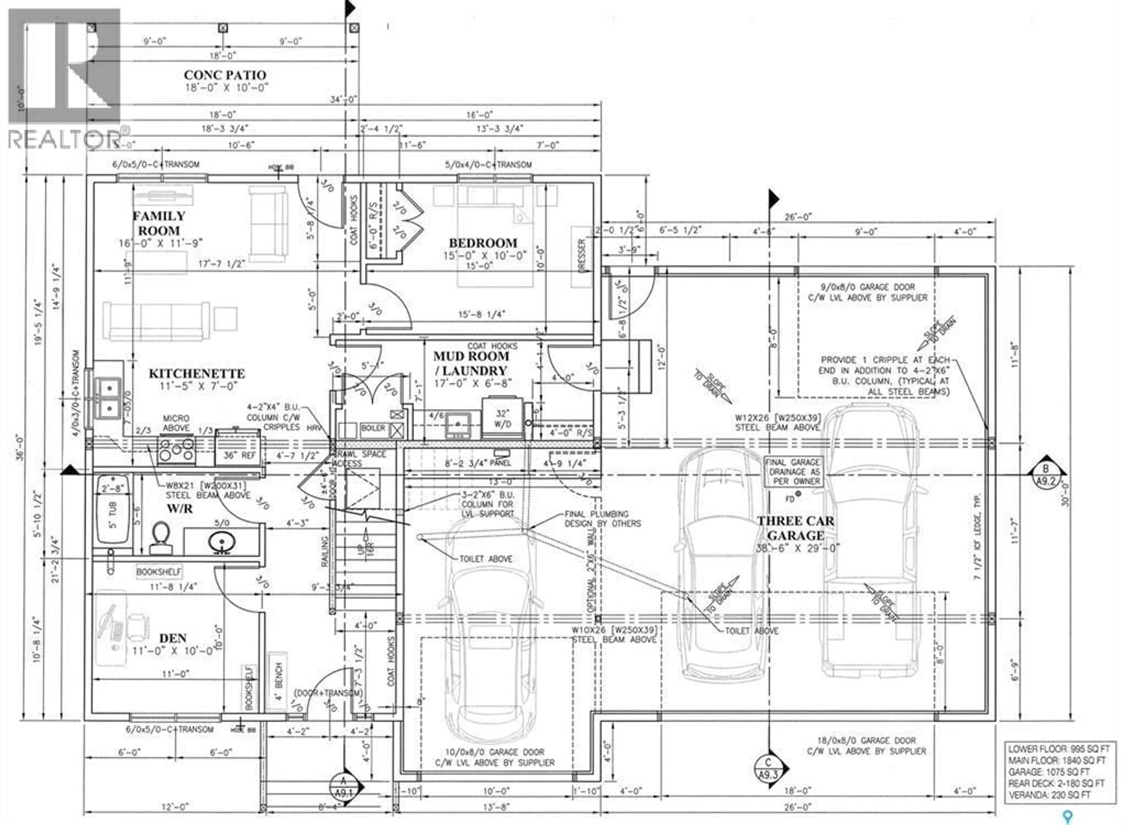 Floor plan for REID ROAD, Prince Albert Rm No. 461 Saskatchewan S6V5S4