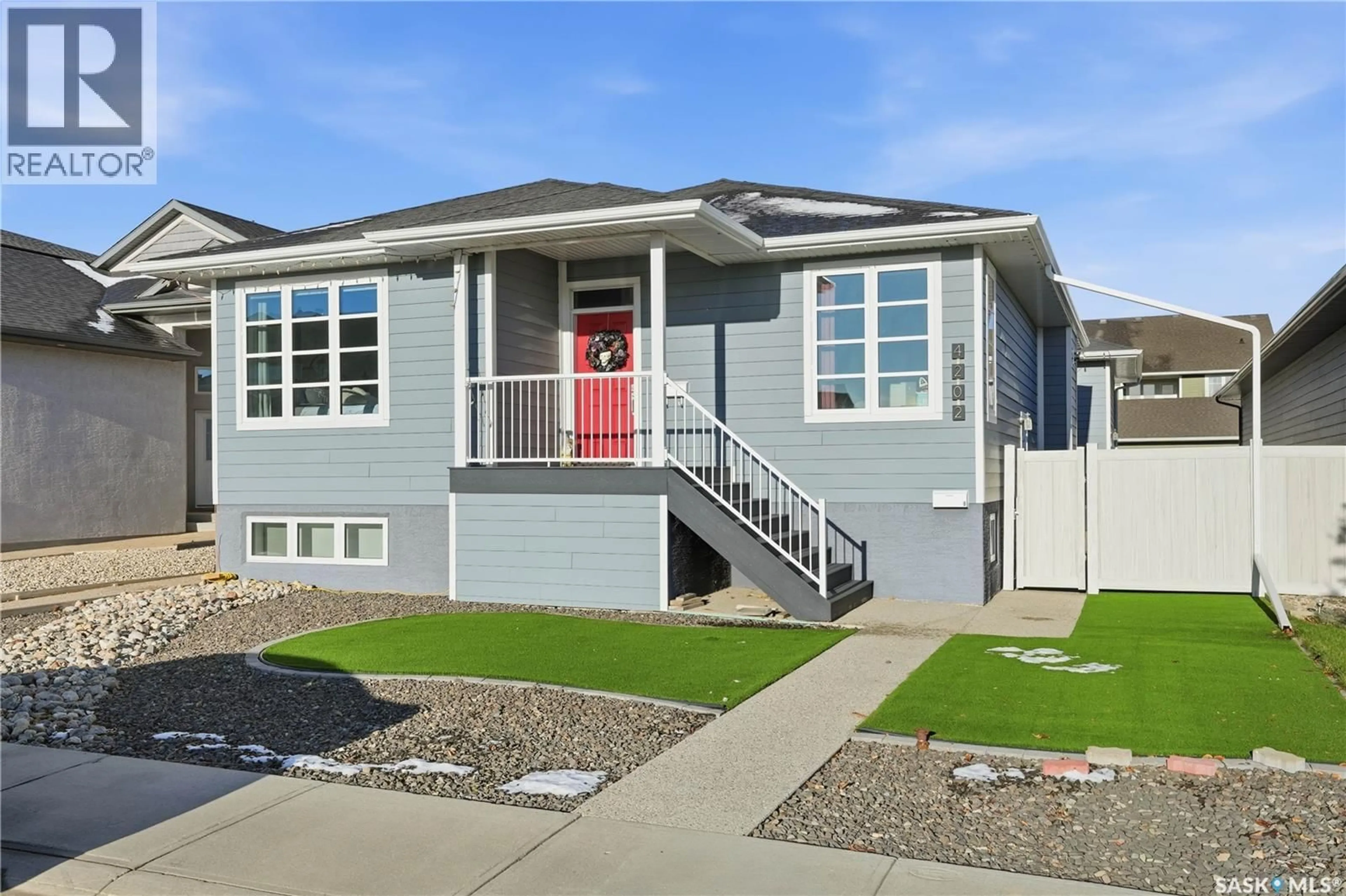 Home with vinyl exterior material, street for E - 4202 GREEN OLIVE WAY, Regina Saskatchewan S4V1P8