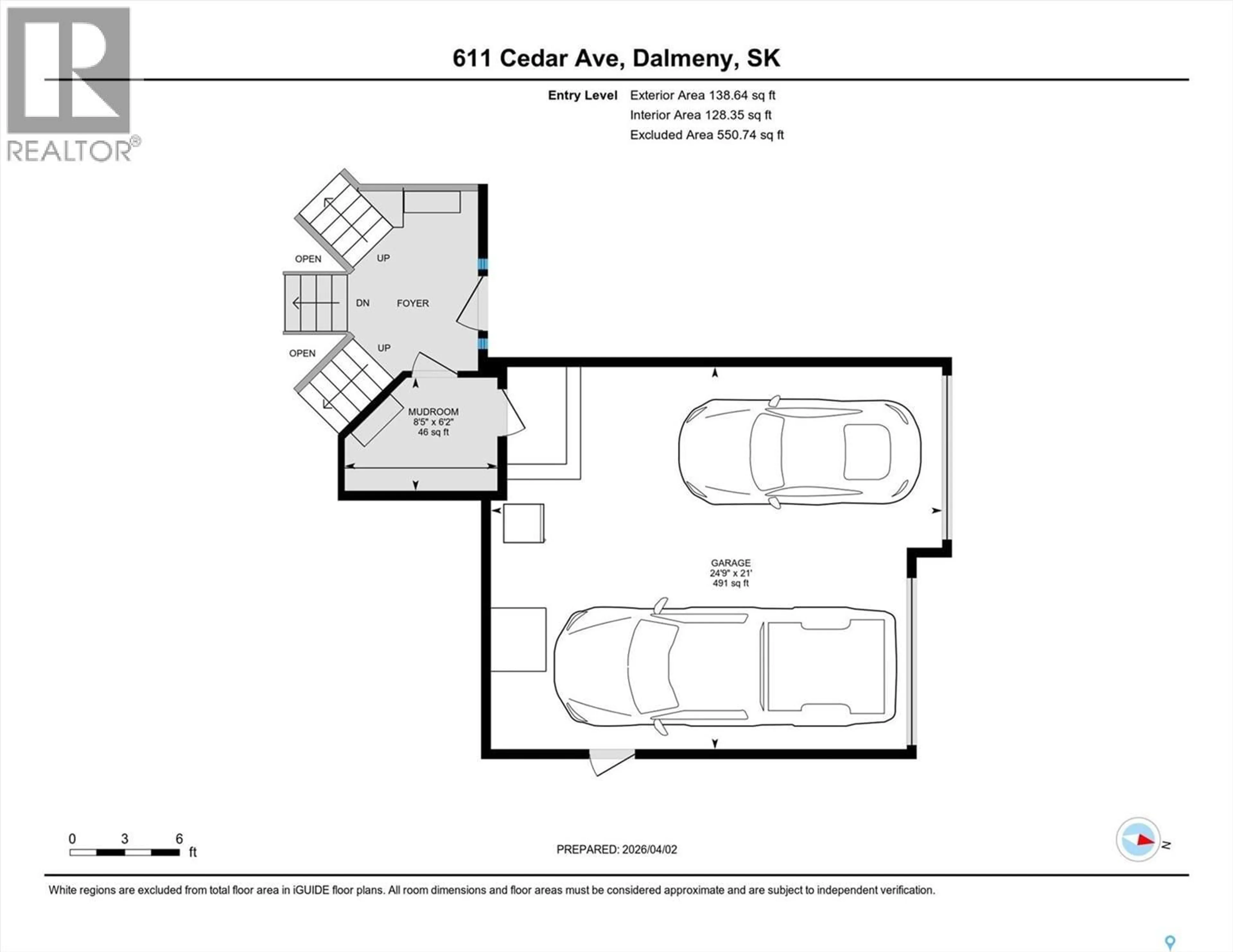 Floor plan for 611 CEDAR AVENUE, Dalmeny Saskatchewan S0K1E0