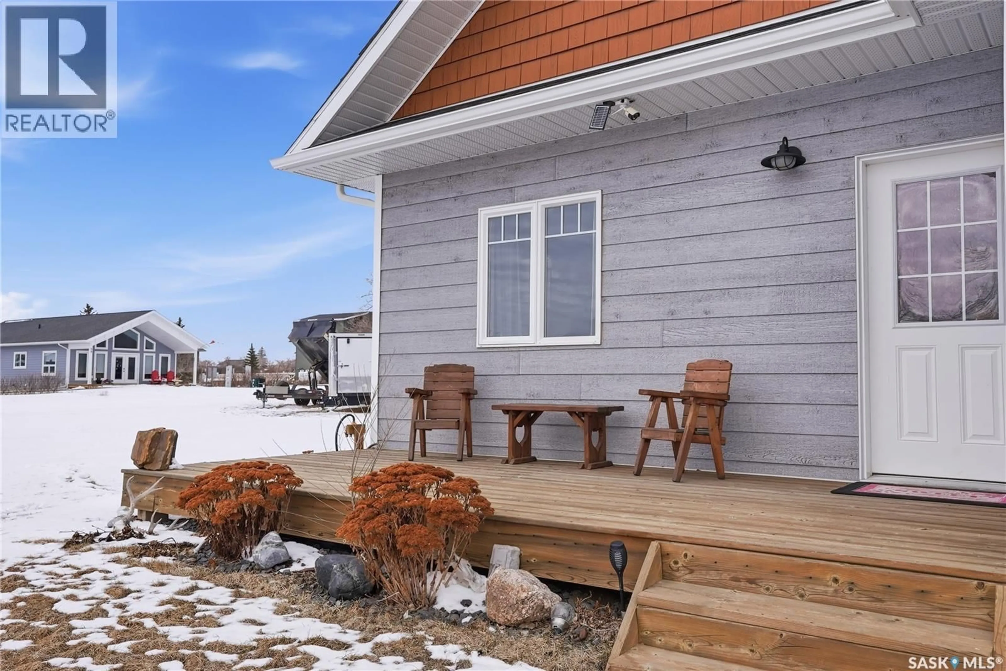 Patio, water/lake/river/ocean view for 34 GRACE LANE, Diefenbaker Lake Saskatchewan S0L2E0
