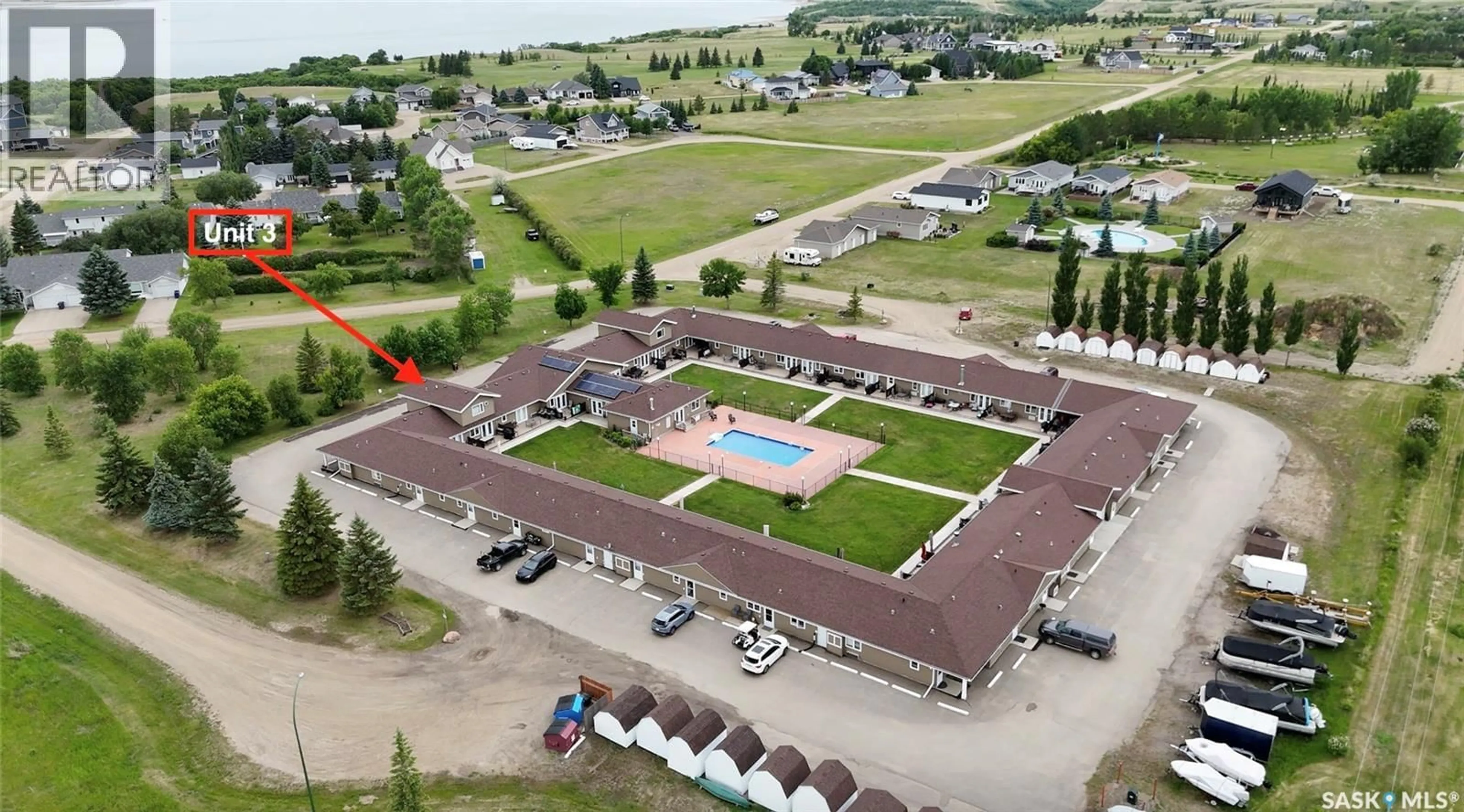 A pic from outside/outdoor area/front of a property/back of a property/a pic from drone, building for 3 1250 AARO AVENUE, Elbow Saskatchewan S0H1J0