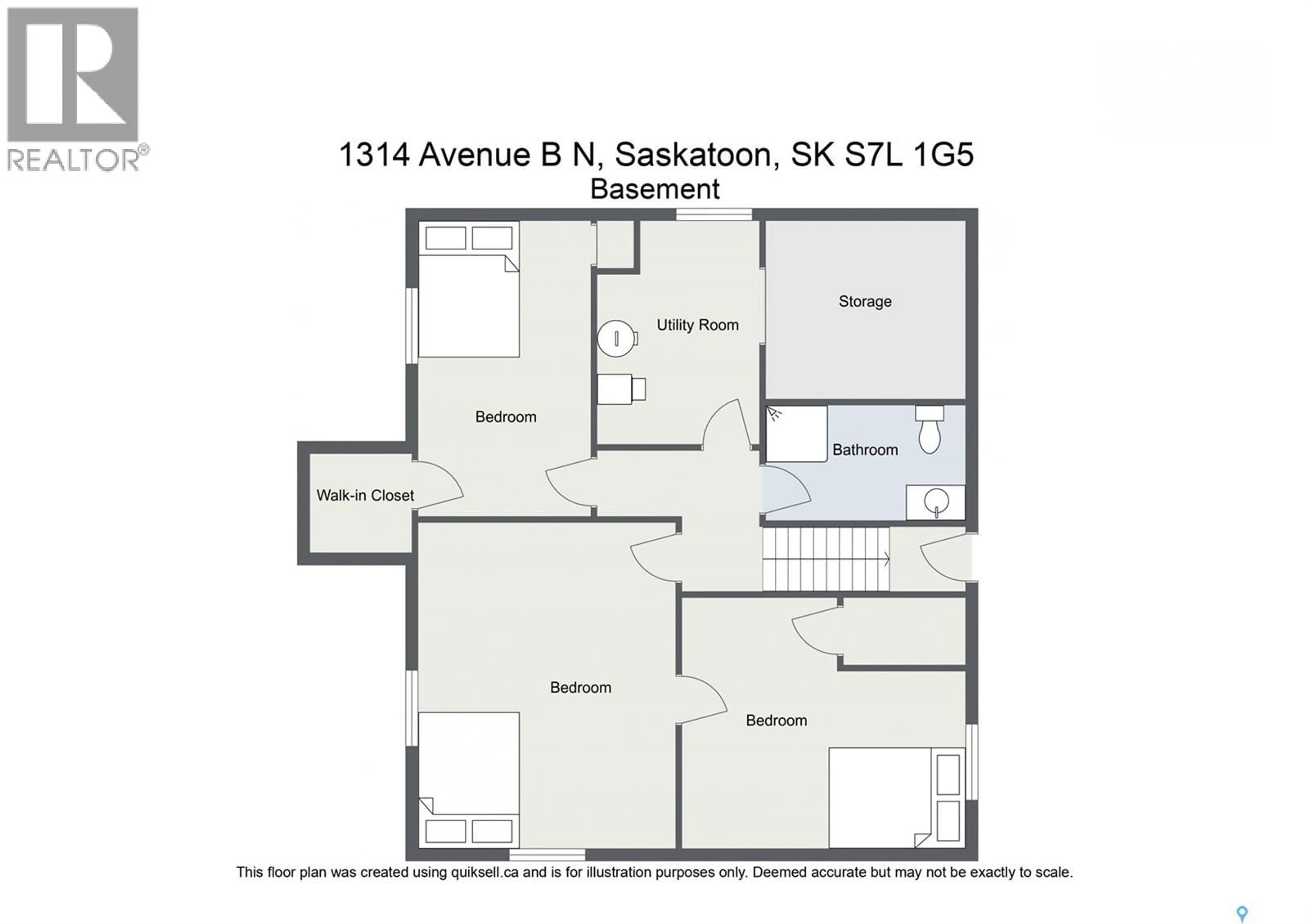 Floor plan for 1314 B AVENUE, Saskatoon Saskatchewan S7L1G5