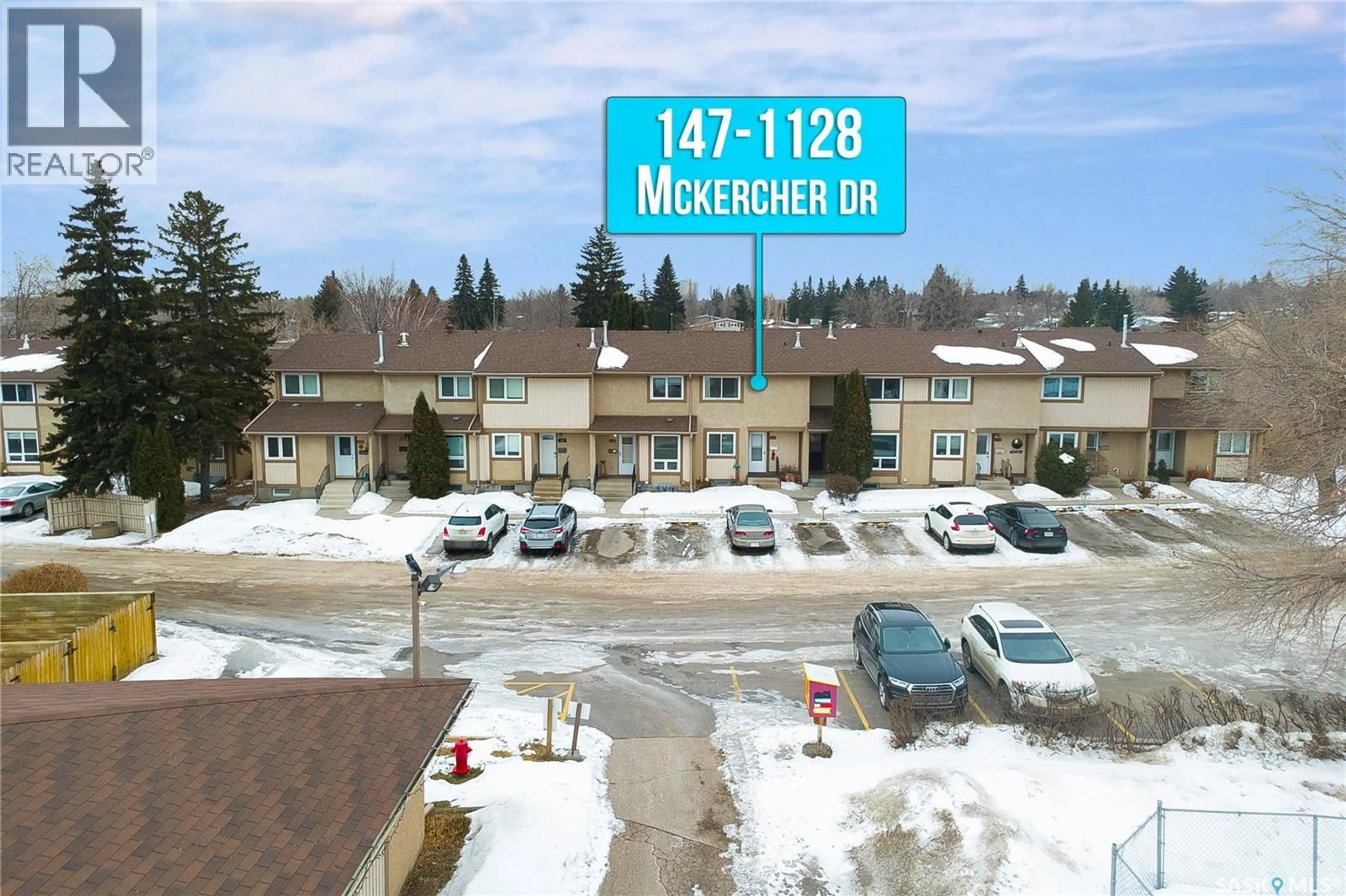 A pic from outside/outdoor area/front of a property/back of a property/a pic from drone, mountain view for 147 1128 MCKERCHER DRIVE, Saskatoon Saskatchewan S7H4Y7