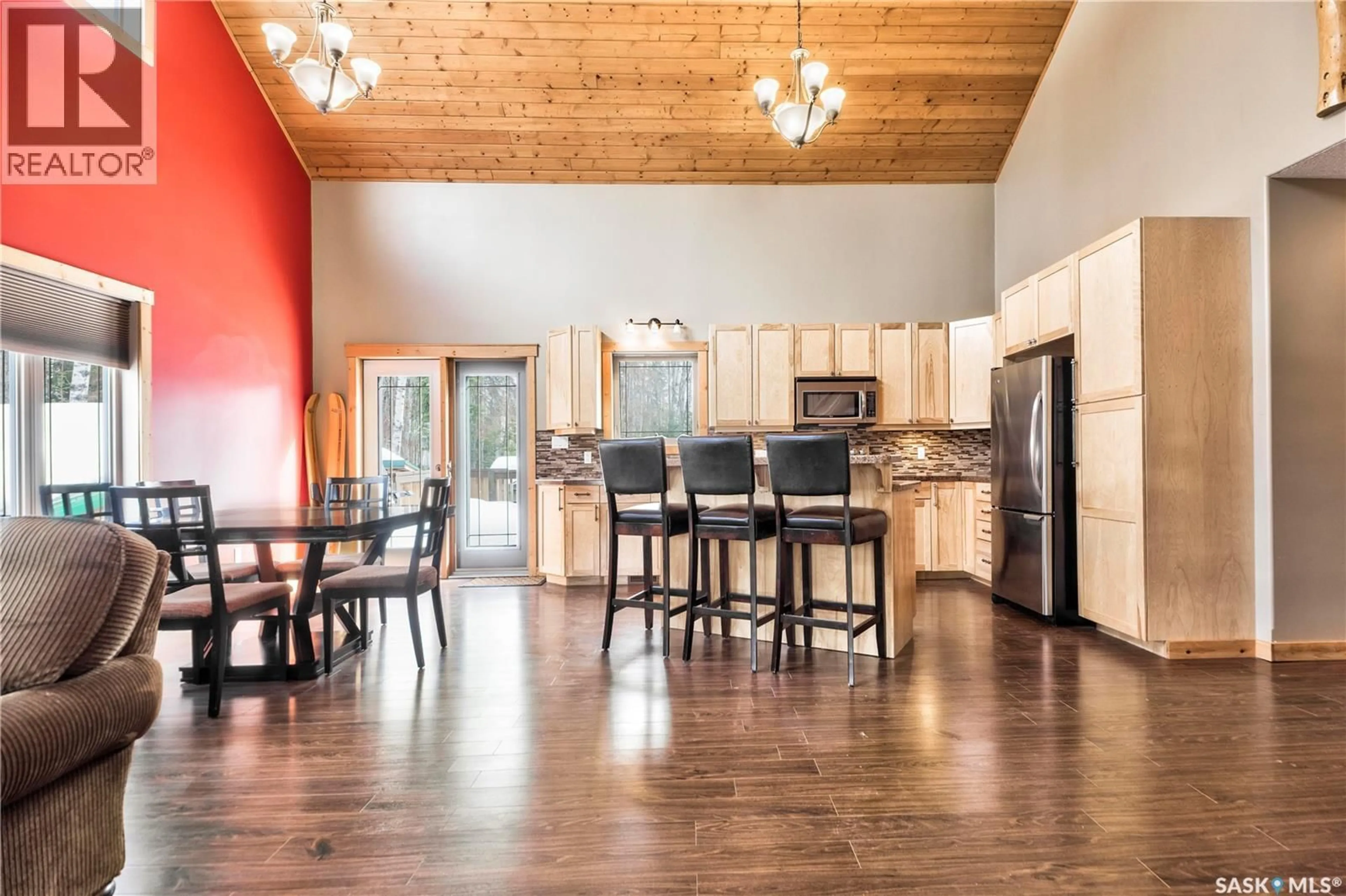 Open concept kitchen, wood/laminate floor for 18 HAYES DRIVE, Candle Lake Saskatchewan S0J3E0